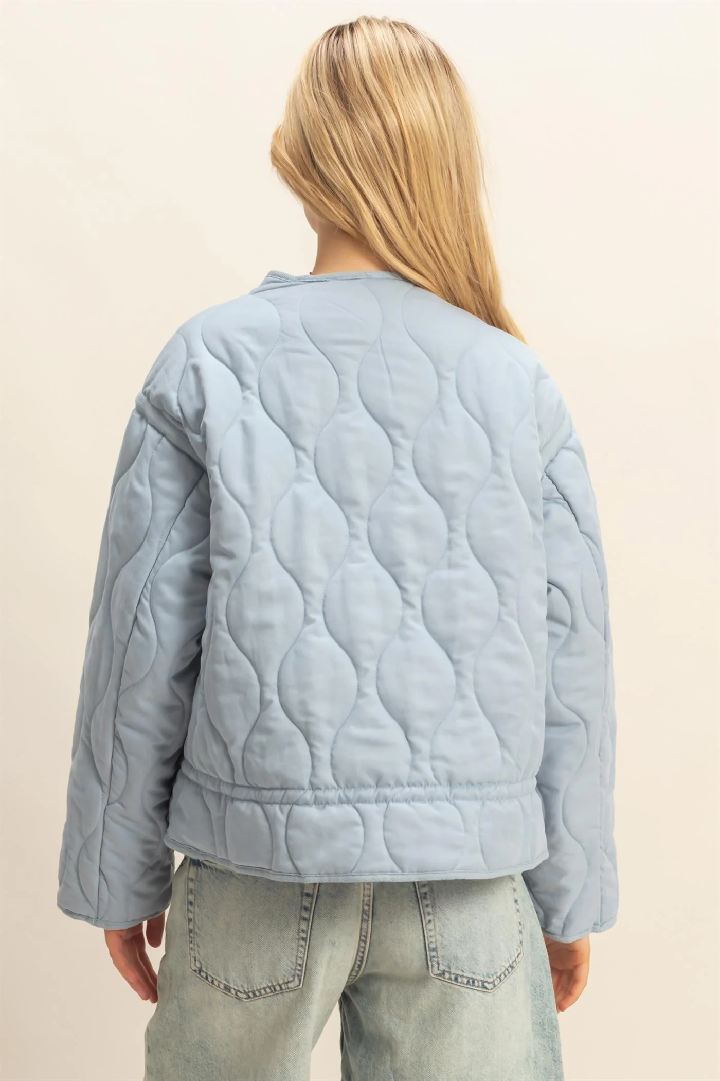 Quilted Peplum Outerwear Jacket - XAYUYUE