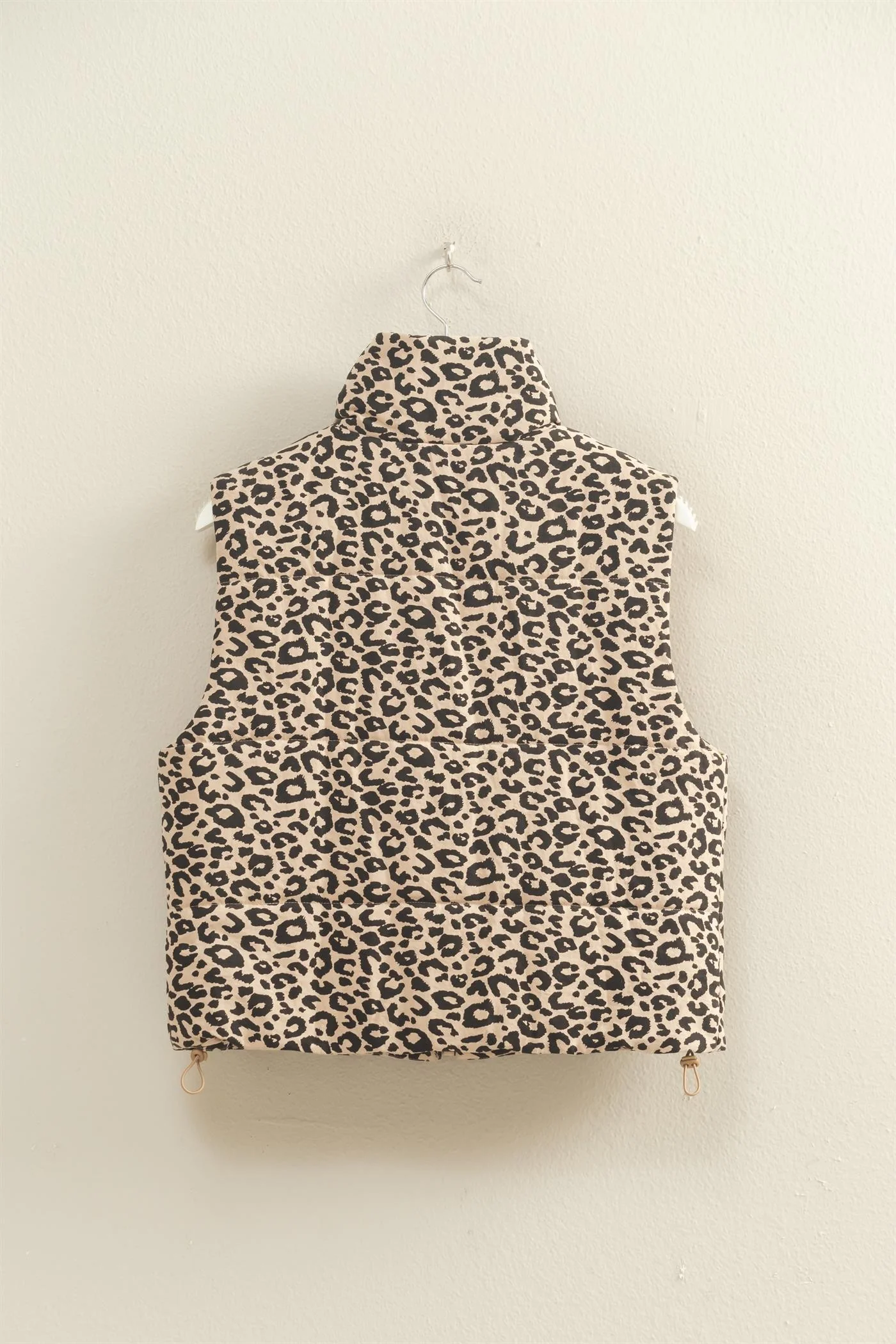 Leopard Print Puffer Vest - XAYUYUE