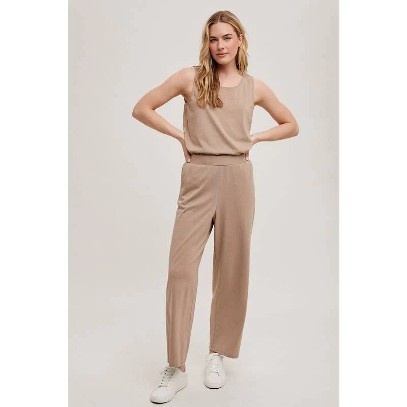 KNIT PANTS: Taupe - XAYUYUE