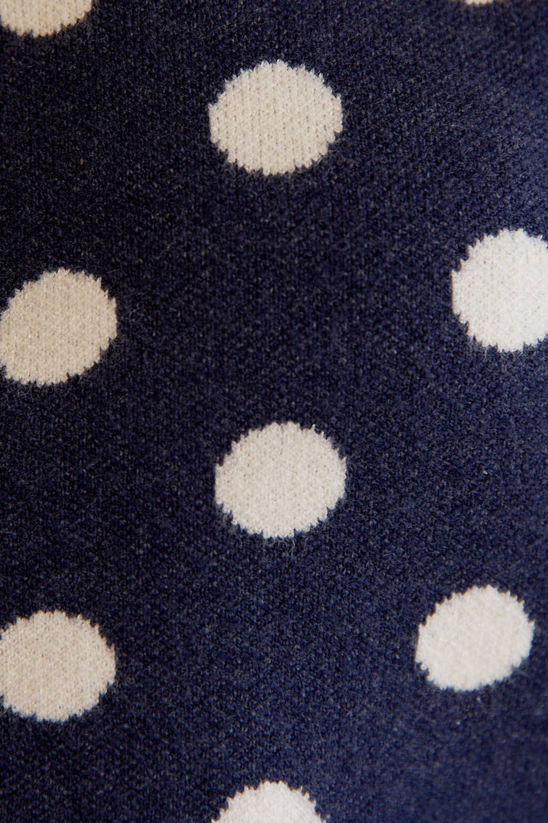 ROUND NECK BUTTON UP POLKA DOT SWEATER CARDIGAN - XAYUYUE