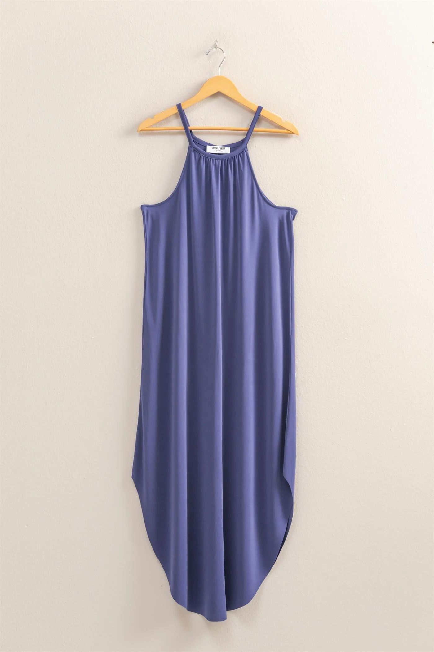 Halter Neck Asymmetrical Midi Dress - XAYUYUE