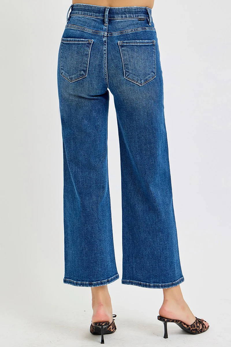 High Rise Crop Wide Leg Jeans - XAYUYUE