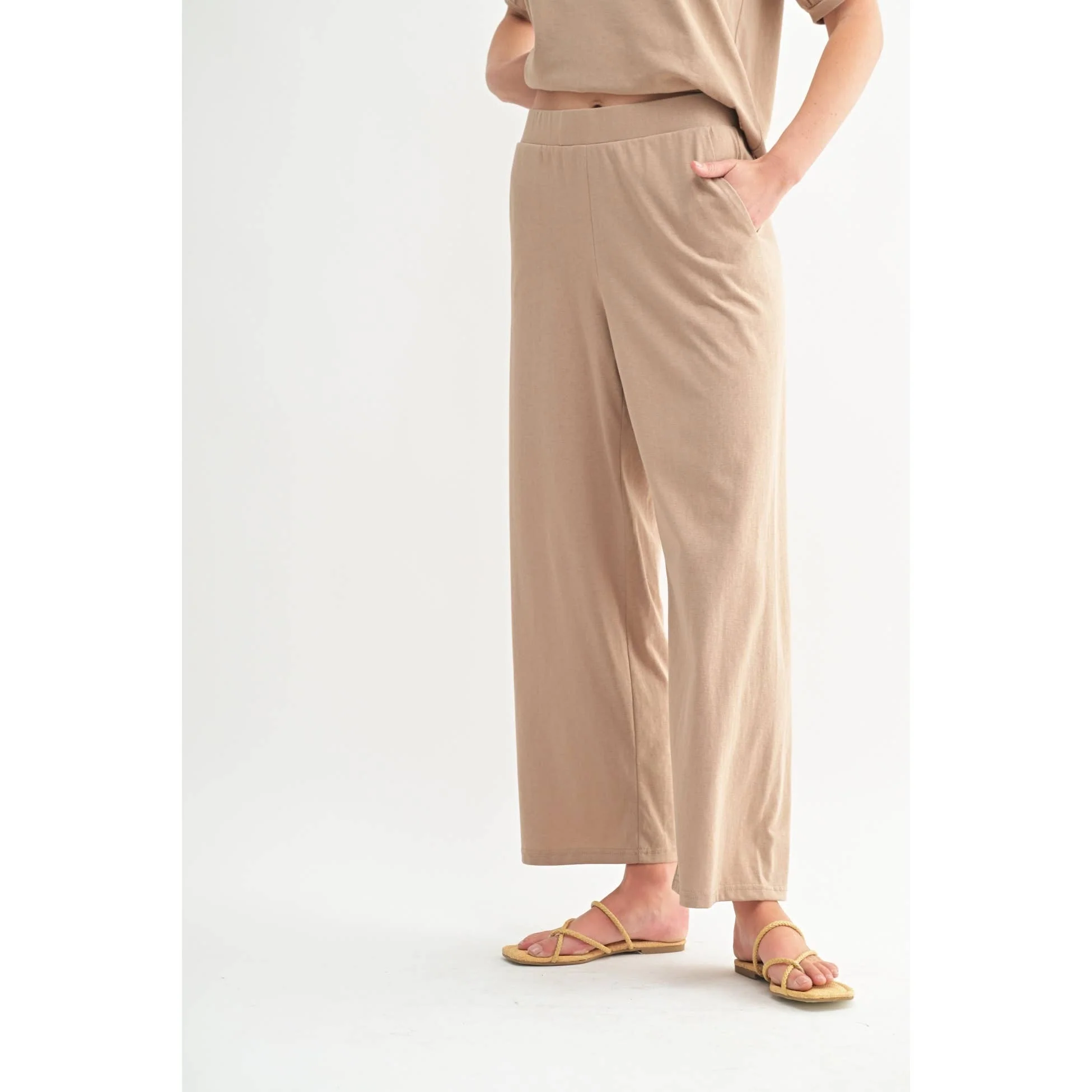 KNIT PANTS: Taupe - XAYUYUE