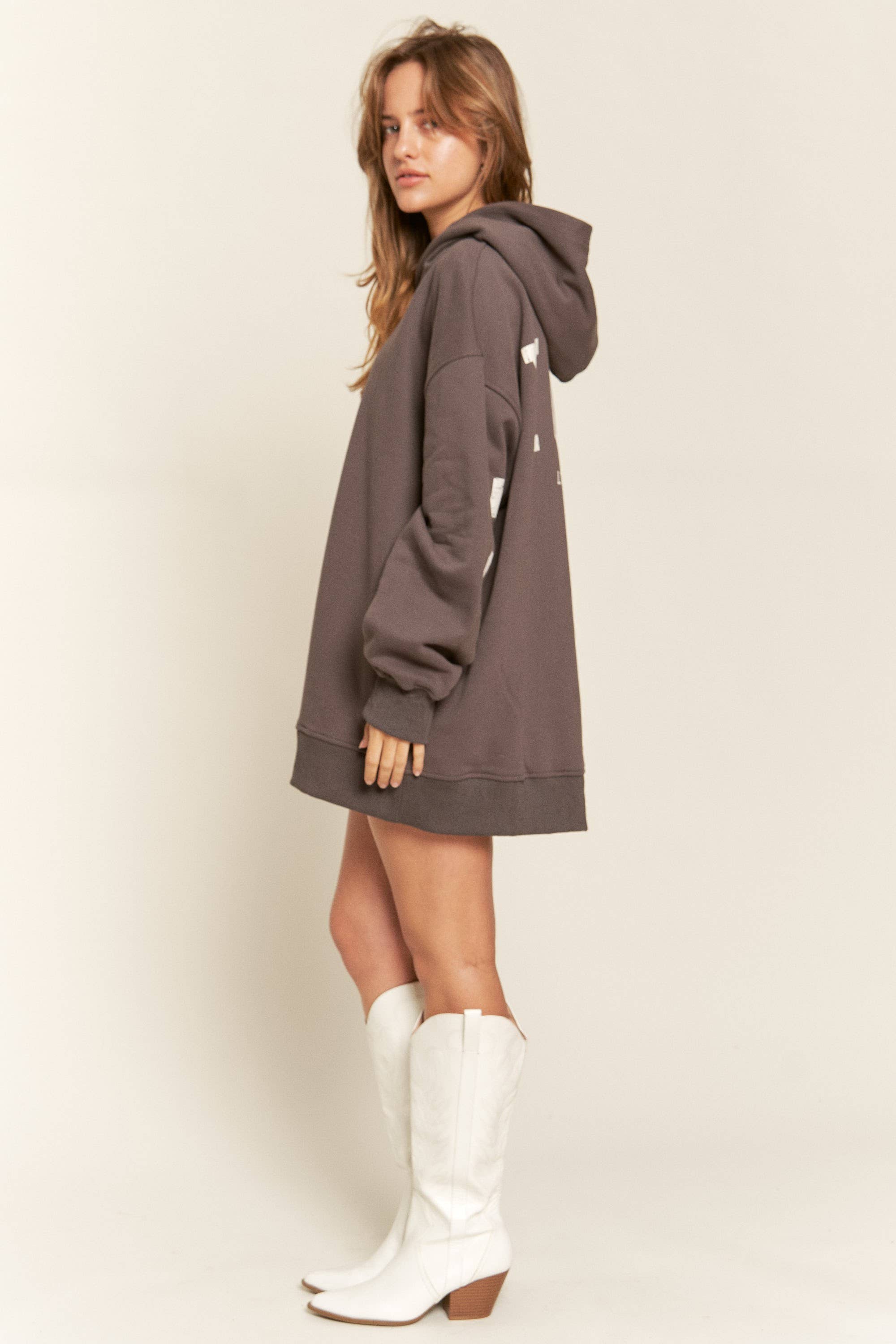 BE YOURSELF HOODIE SWEATER - JJT6145: ASH BLACK / S/M - XAYUYUE