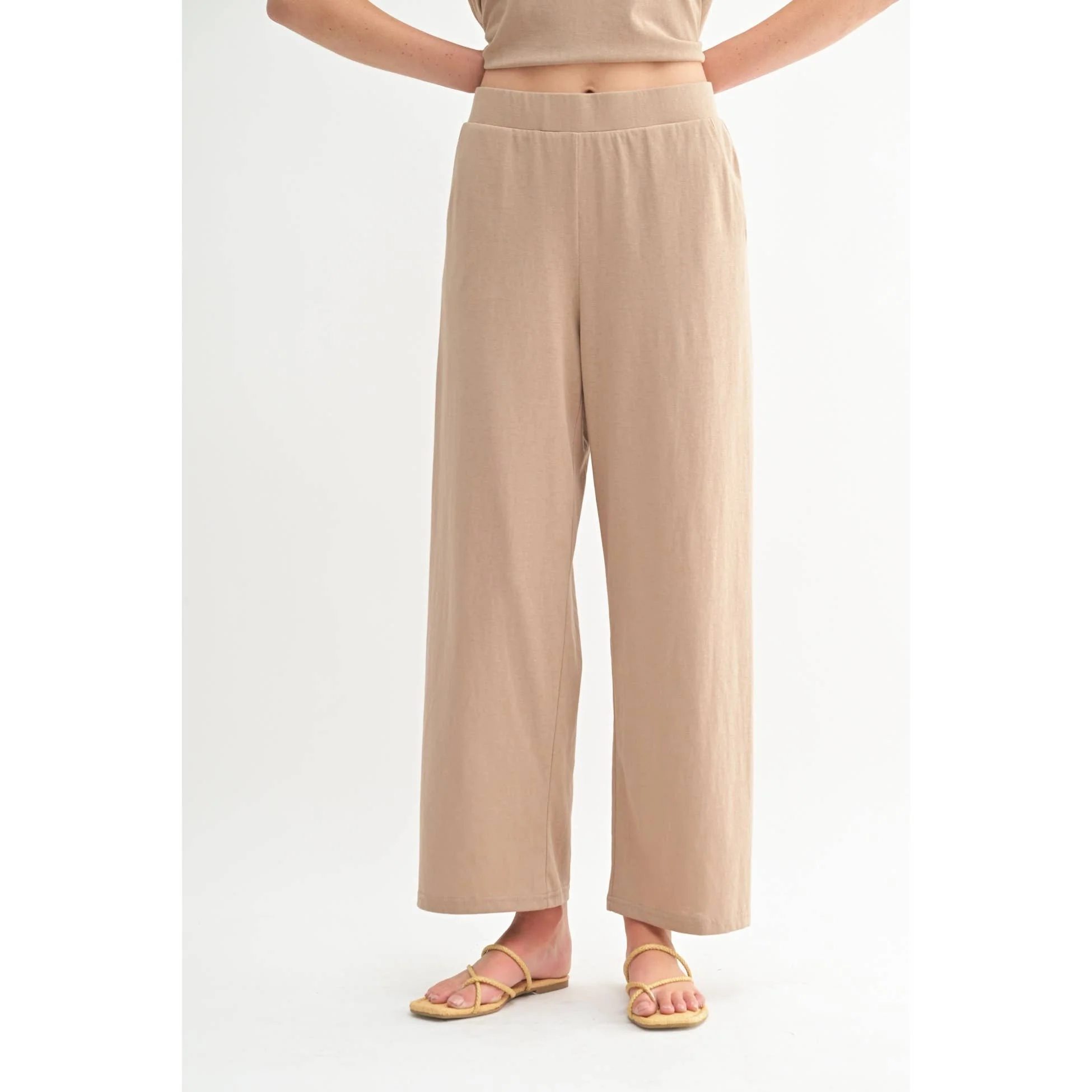 KNIT PANTS: Taupe - XAYUYUE