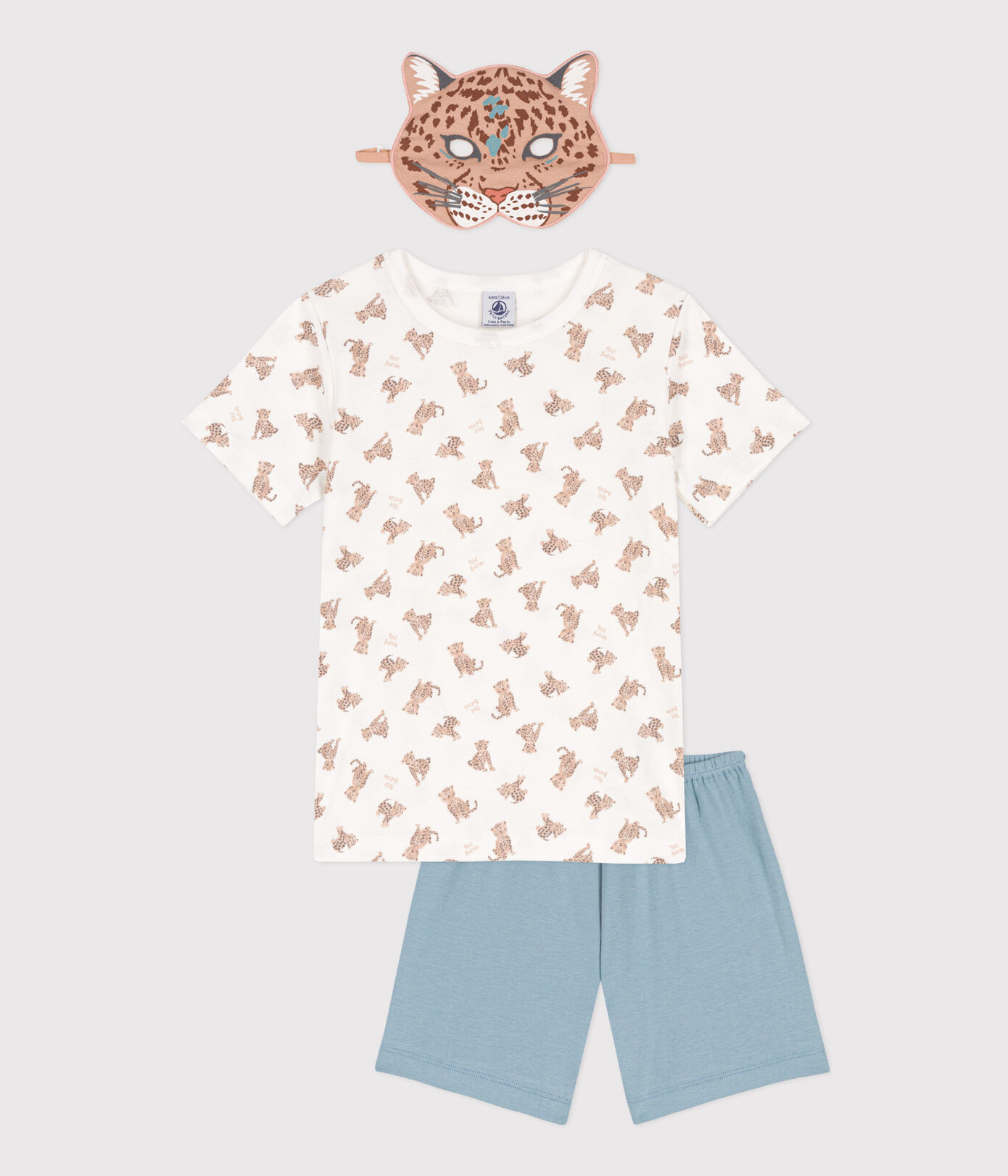 Pyjama léopards avec masque en coton petite fille/petit garon