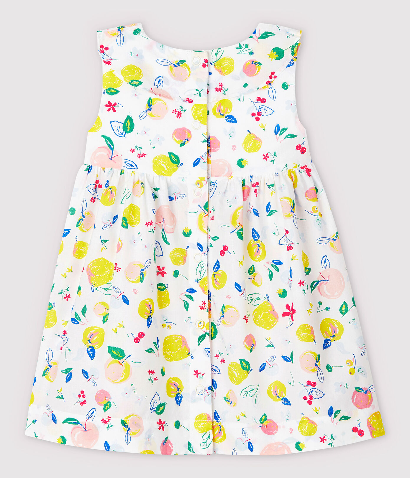 Robe manches courtes en popeline bébé fille