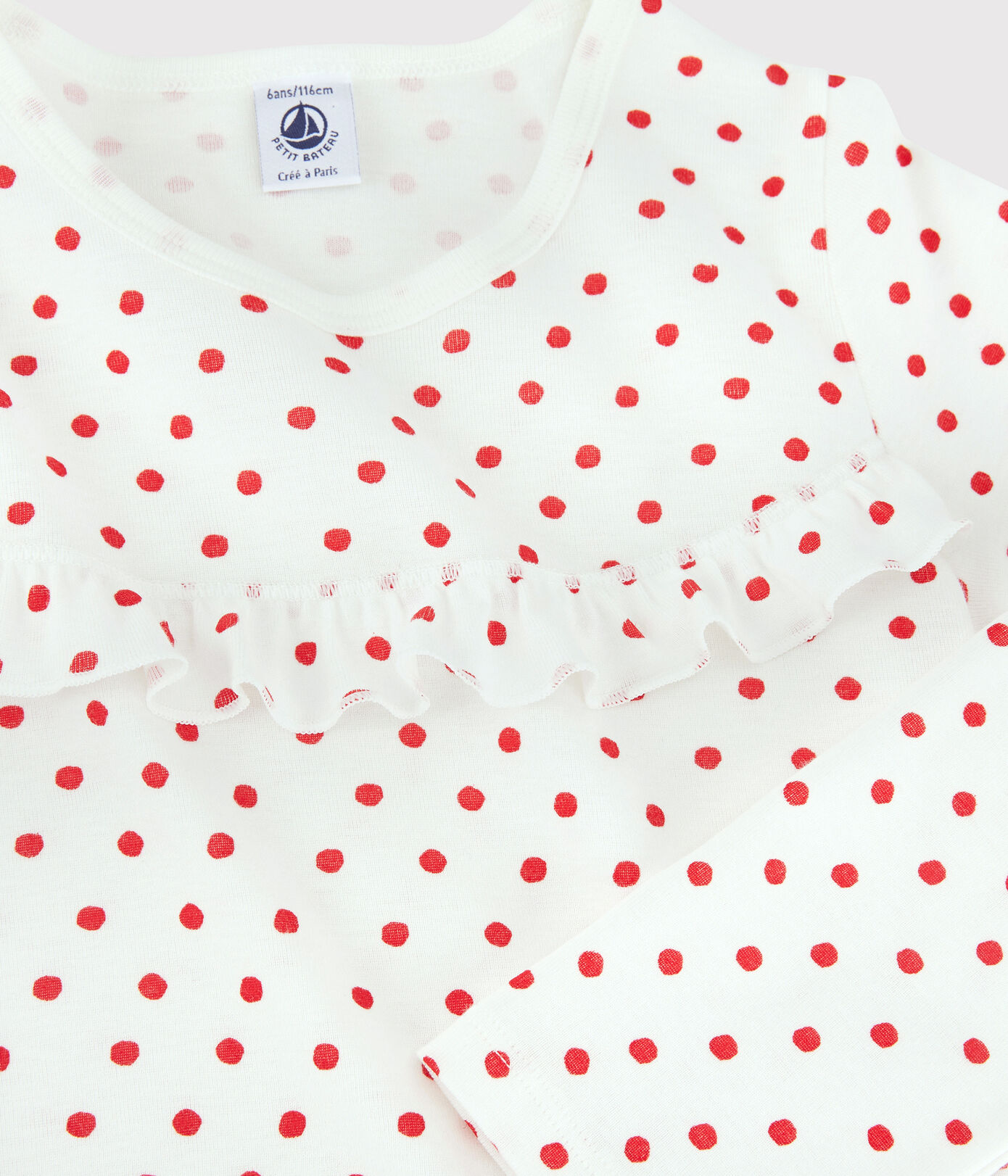 Pyjama pois rouges petite fille en coton
