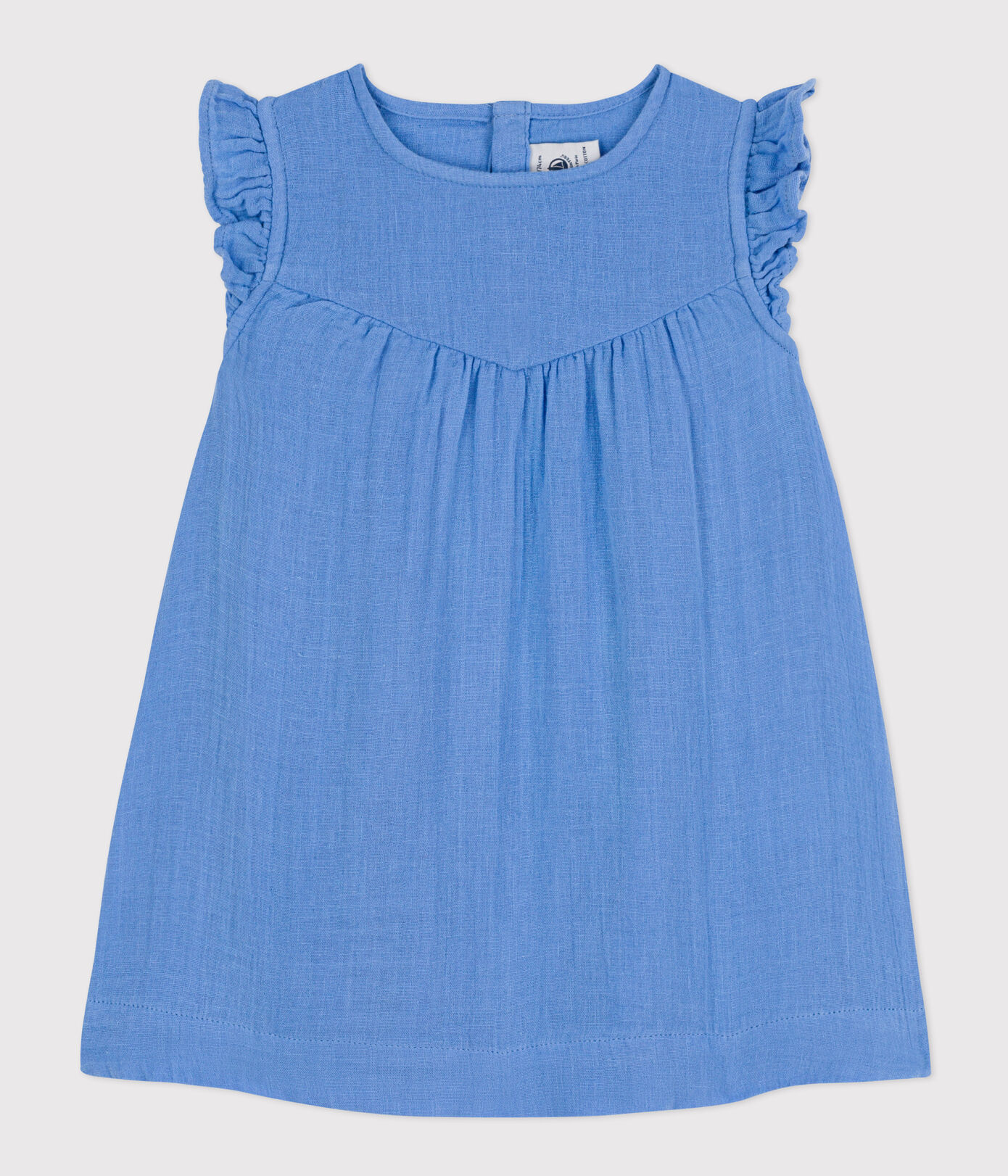 Robe sans manche bébé en gaze de coton unie