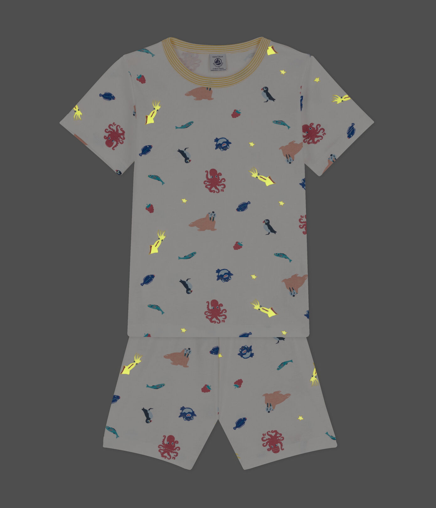 Pyjacourt phosphorescent en coton petite fille/petit garon