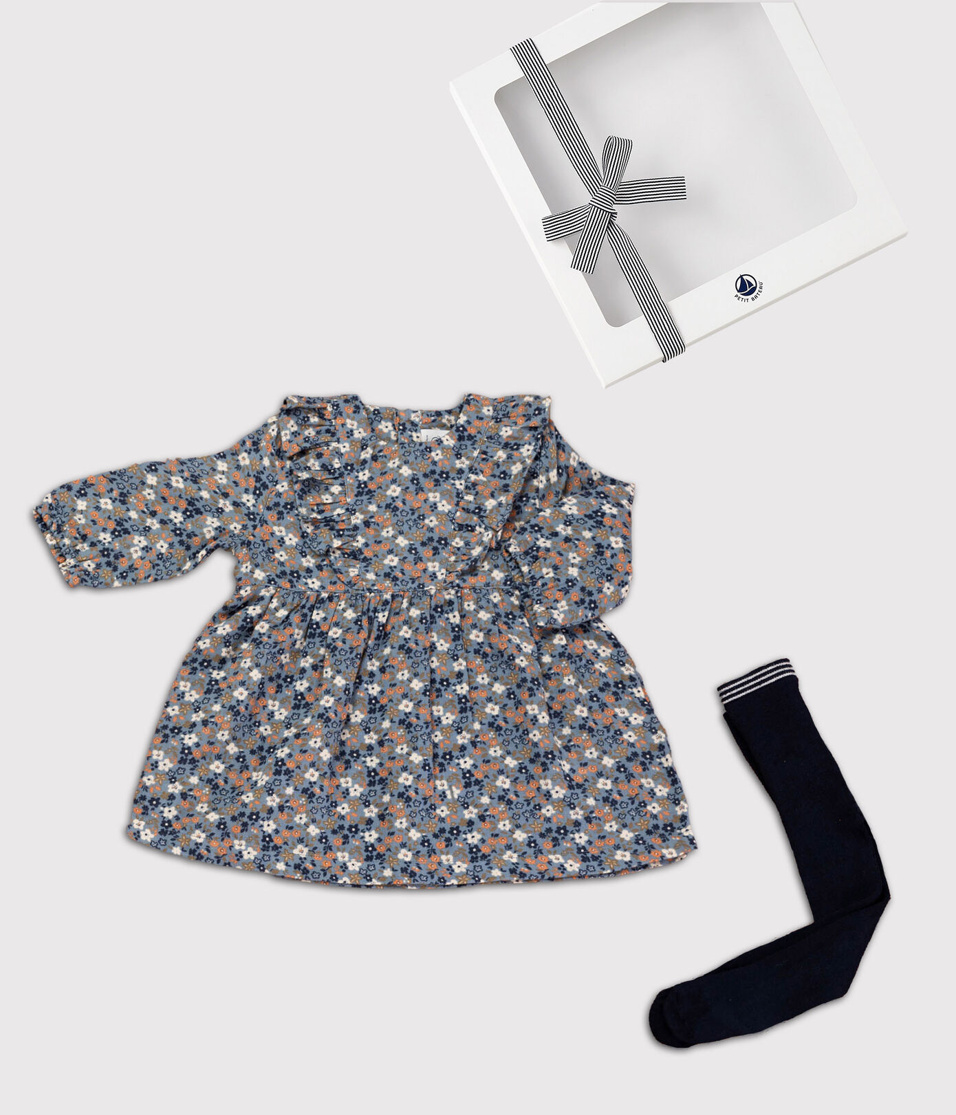 Coffret cadeau bébé robe et collants