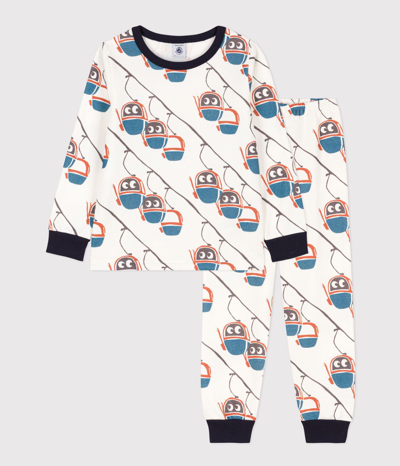 Pyjama télécabine petite fille/petit garon en molleton