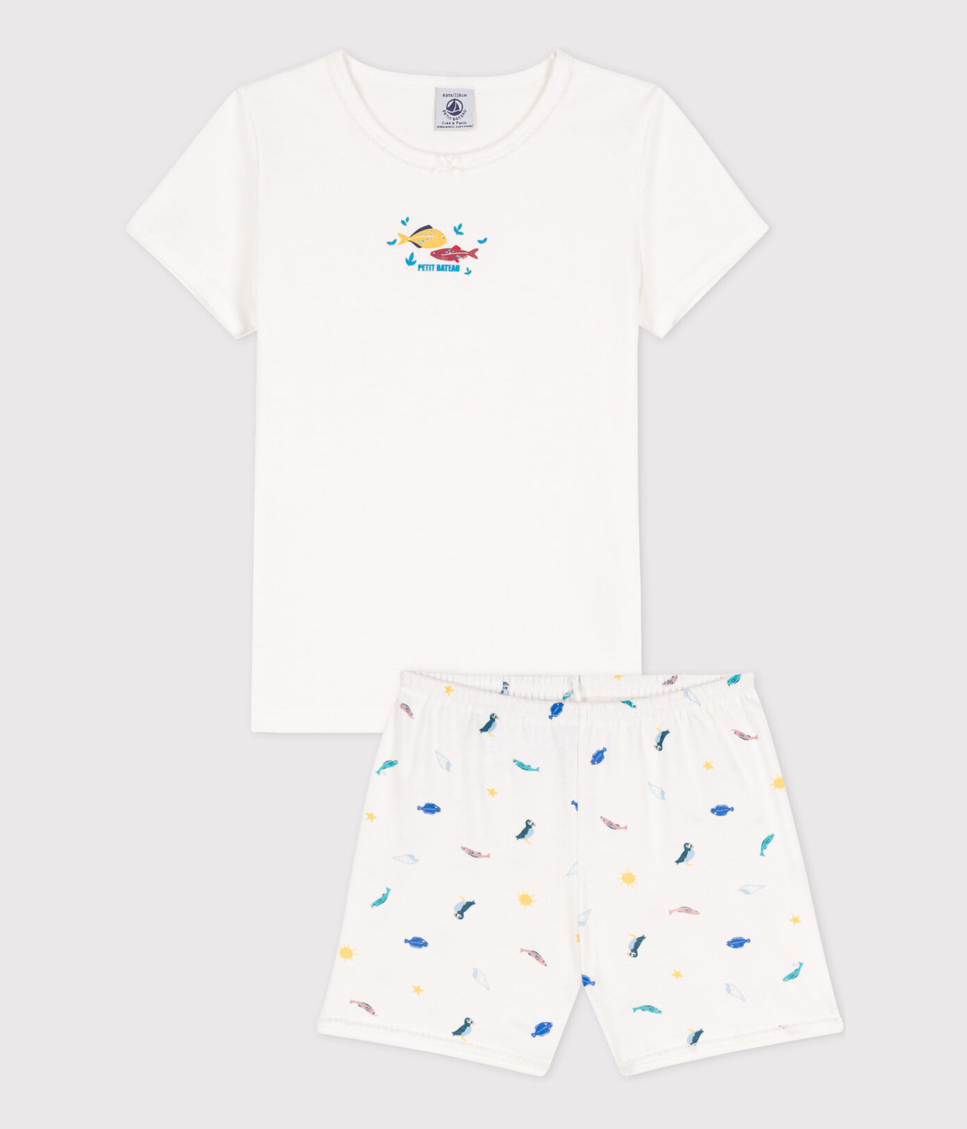 Pyjacourt animaux marins en coton petite fille