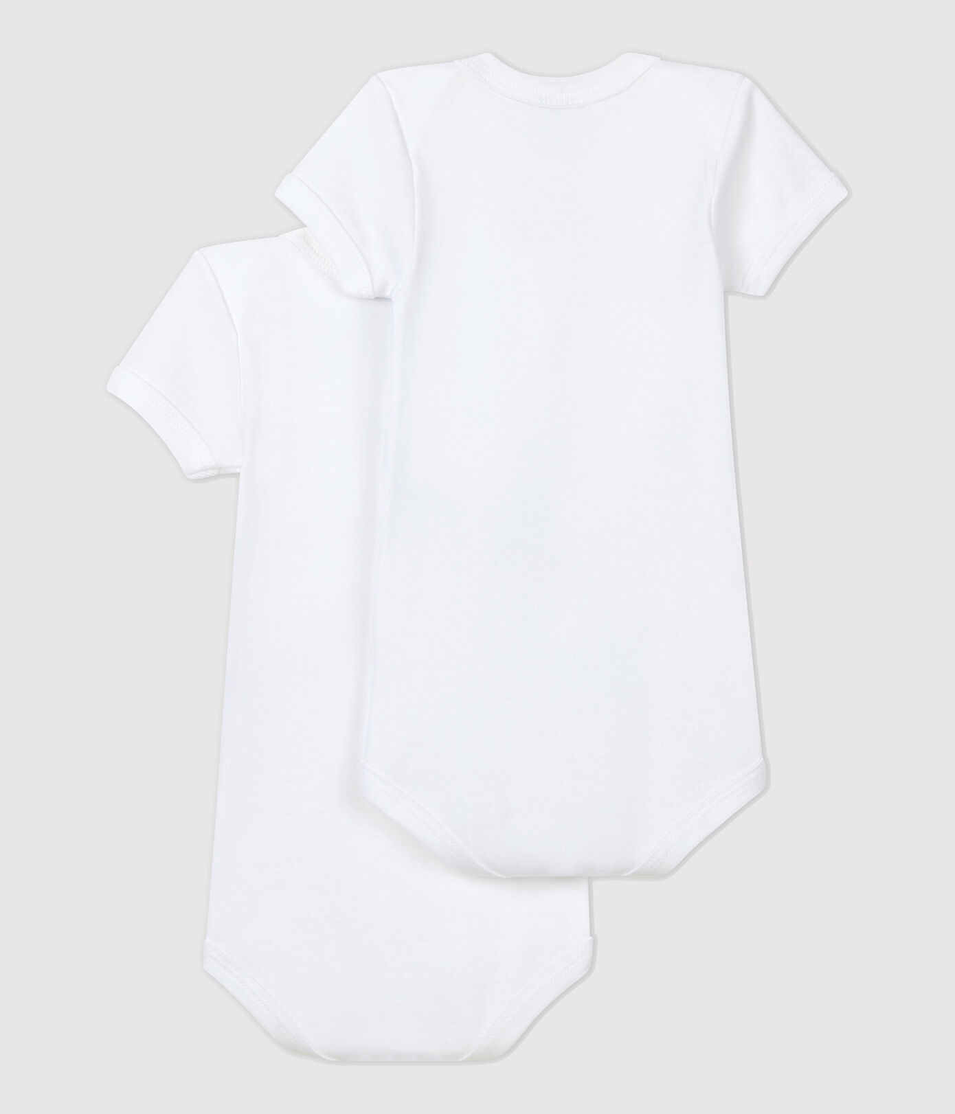 Lot de 2 bodies blancs manches courtes bébé