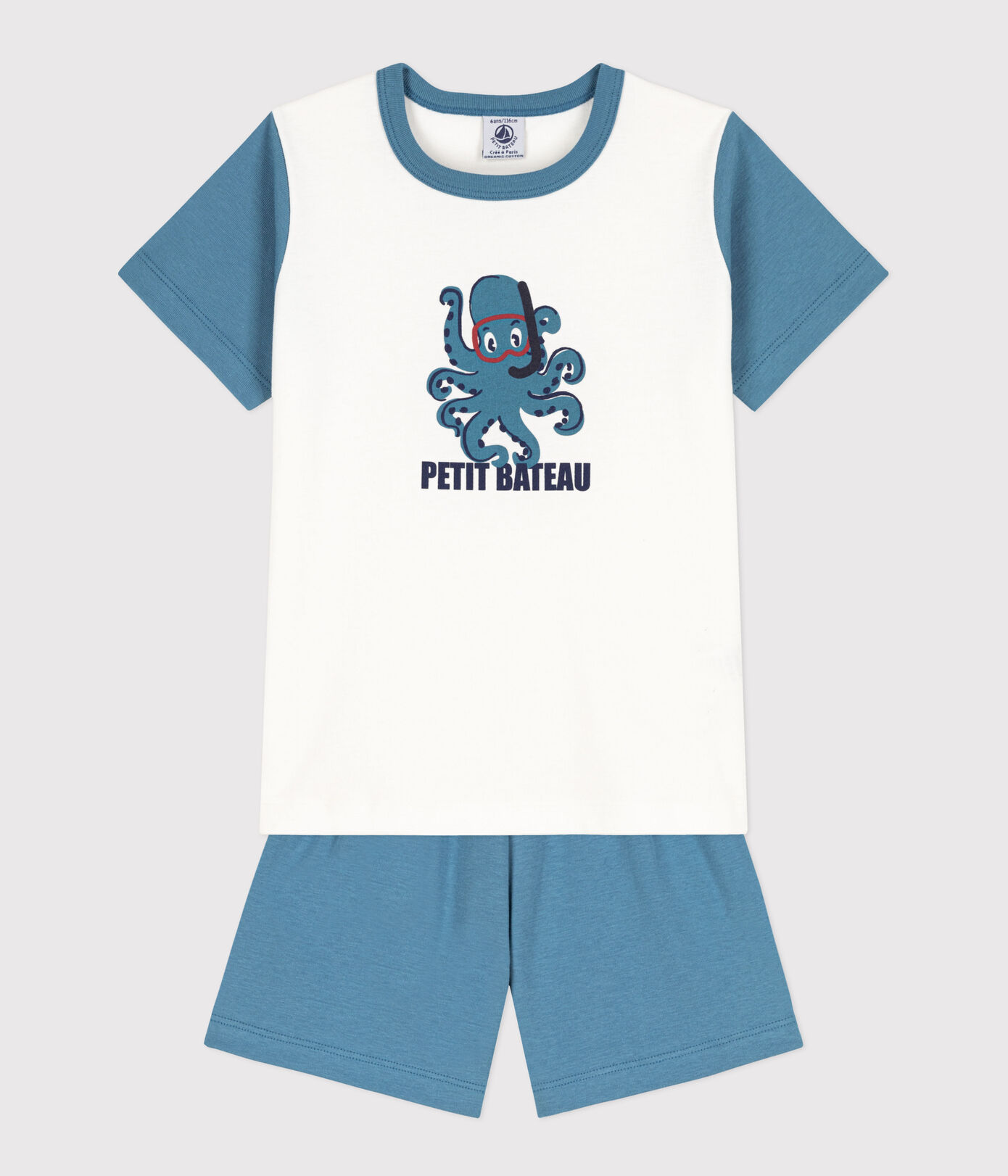 Pyjacourt poulpe en coton petite fille/petit garon