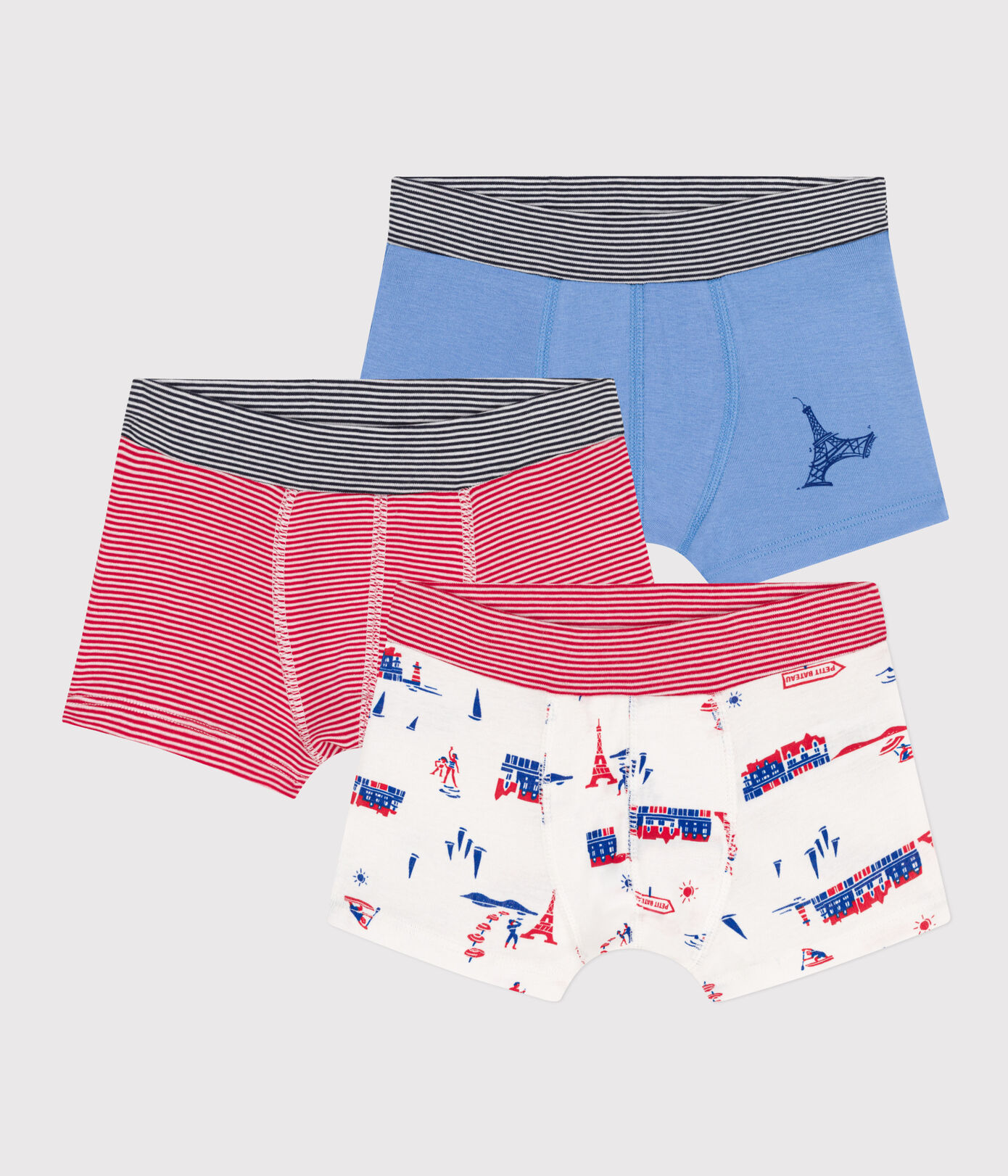 Lot de 3 boxers Paris en coton petit garon