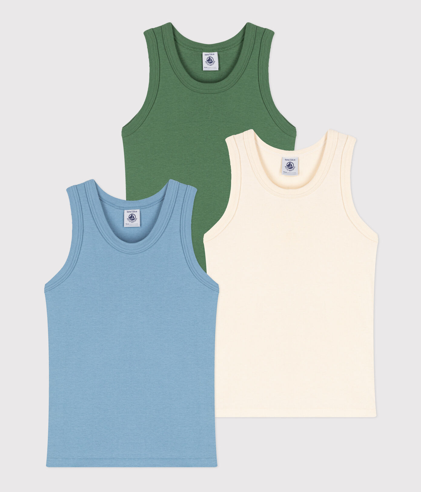 Lot de 3 débardeurs en coton petit garon
