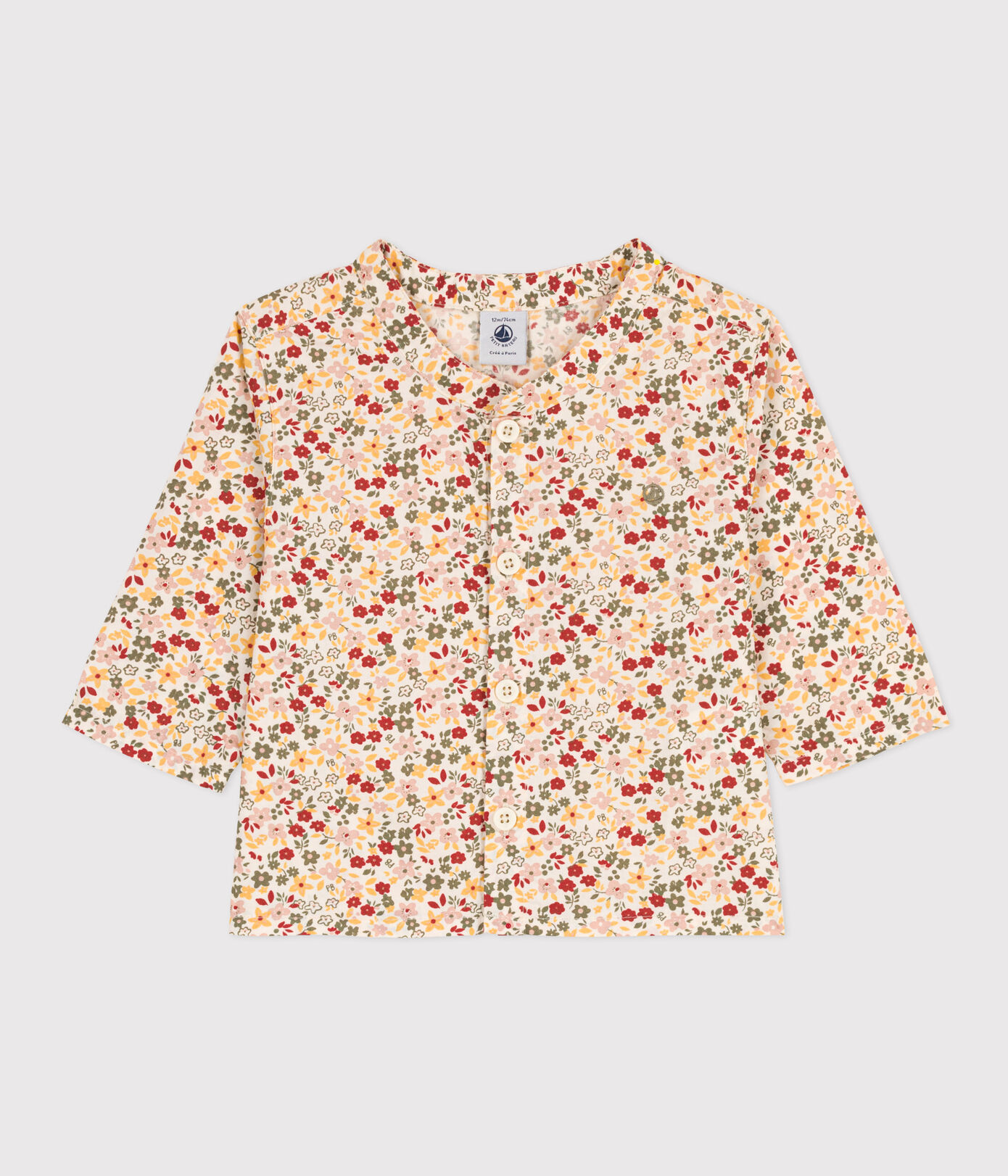 Chemise bébé imprimée en popeline