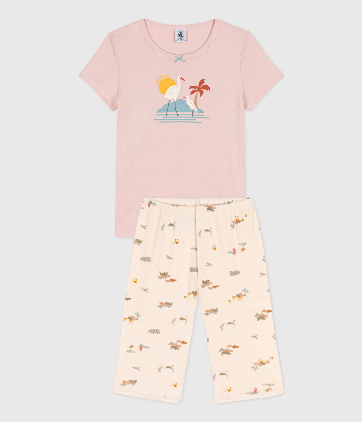 Pyjacourt animaux en coton petite fille