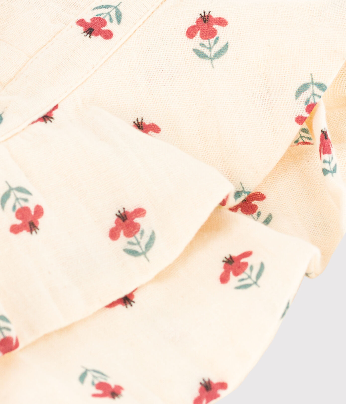 Capeline fleurs en gaze de coton bébé