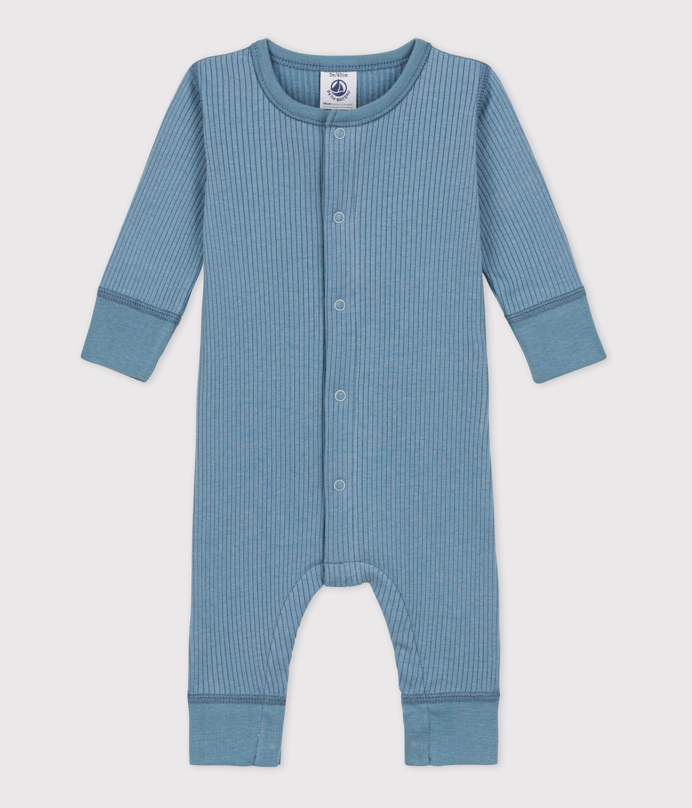 Combinaison longue bébé en maille ctelée
