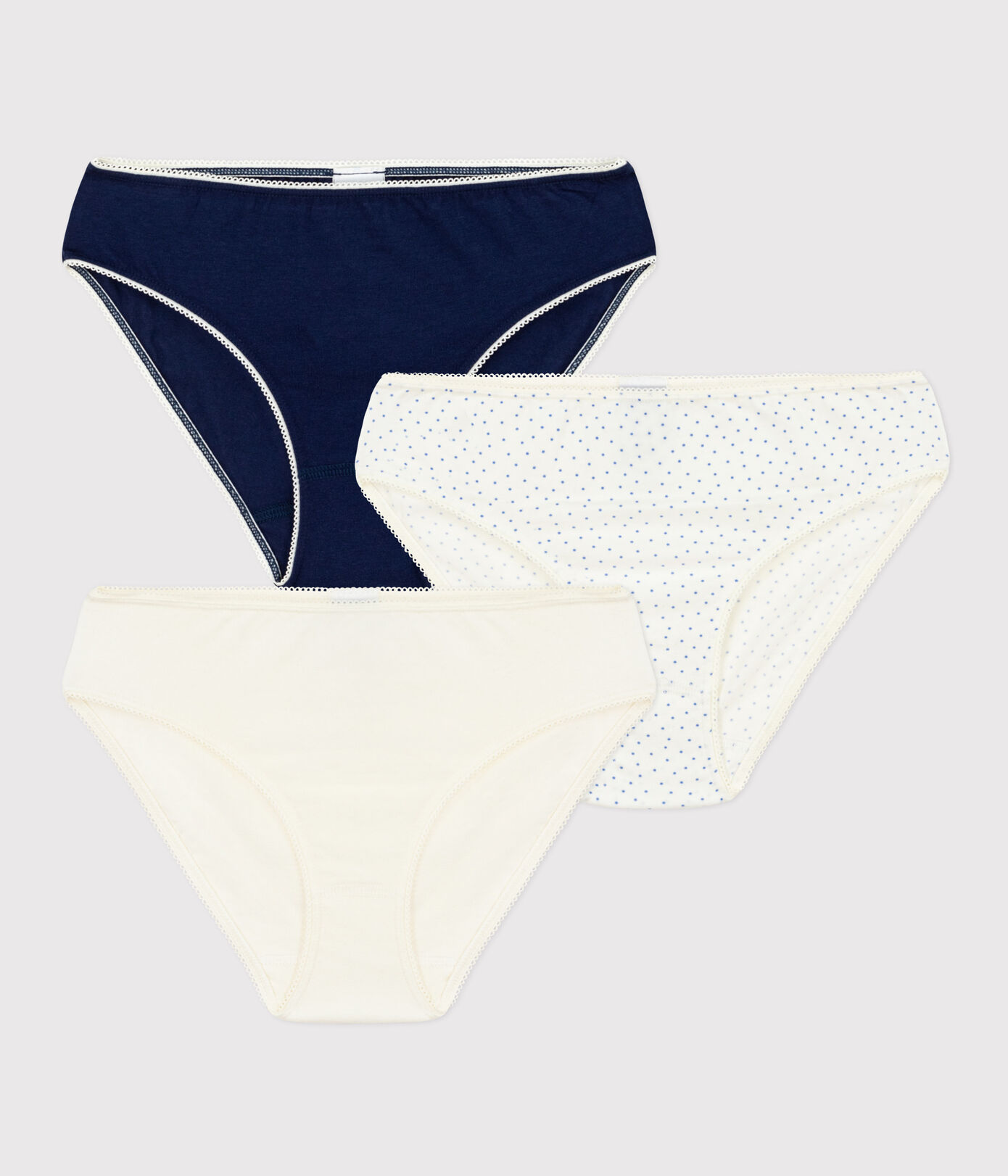 Lot de 3 culottes à pois en coton et élasthanne fille