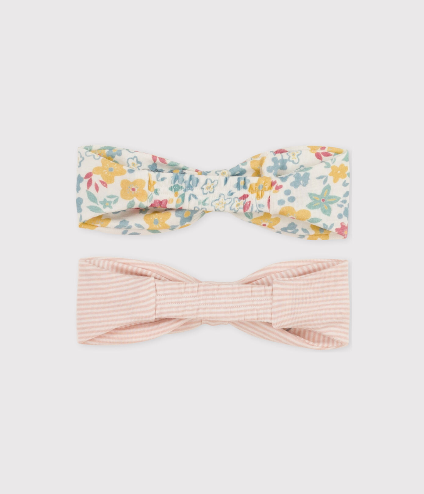 Lot de 2 bandeaux fleurs en coton bébé
