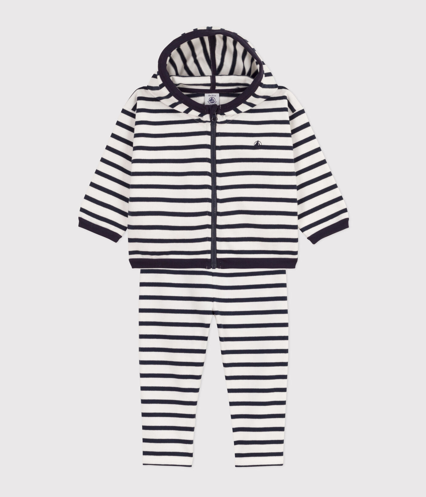 Ensemble rayé marinière en jersey épais bébé