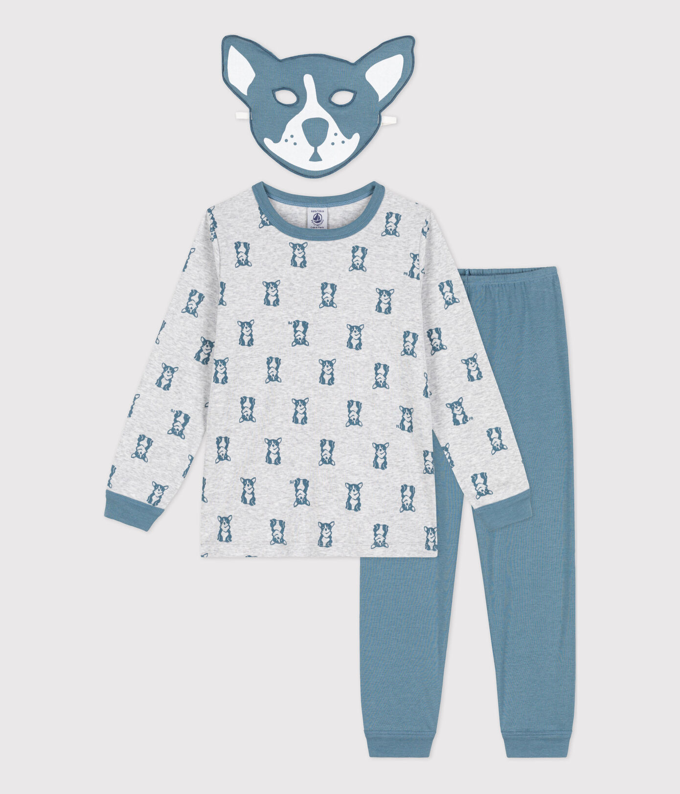 Pyjama chien avec masque petite fille/petit garon en coton