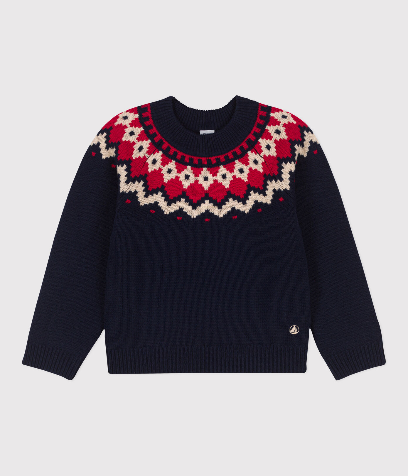 Pull jacquard en laine et coton enfant fille / garon