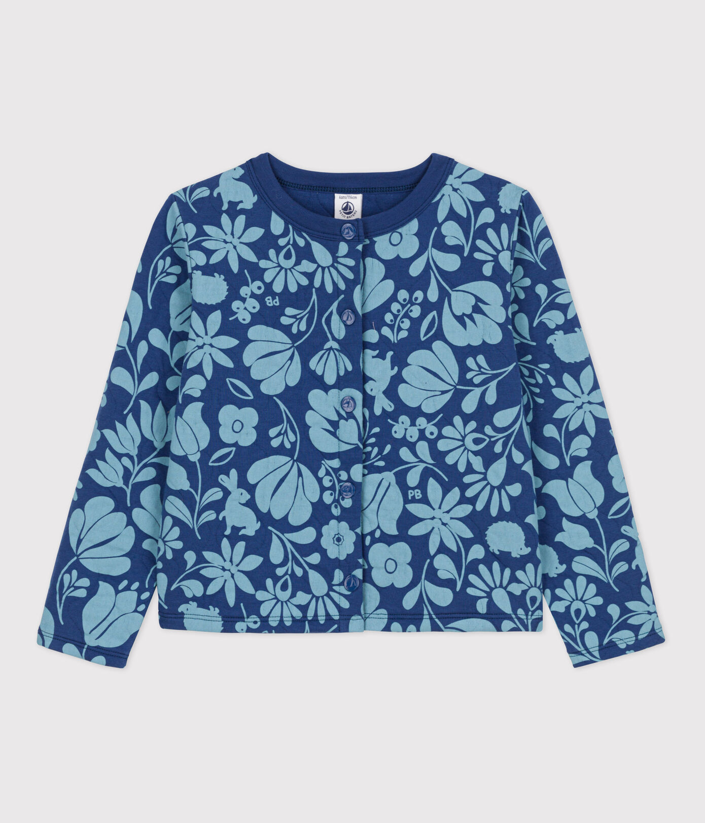 Cardigan imprimé en tubique matelassé enfant fille