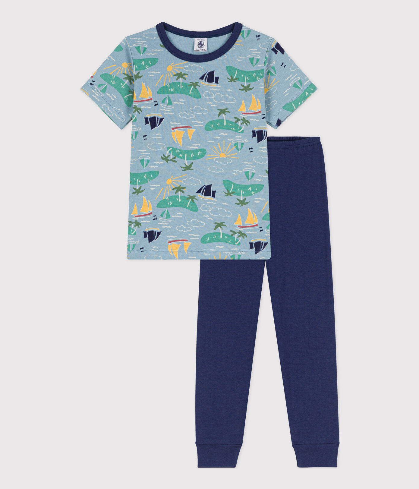 Pyjama manches courtes explorateur en coton petit garon