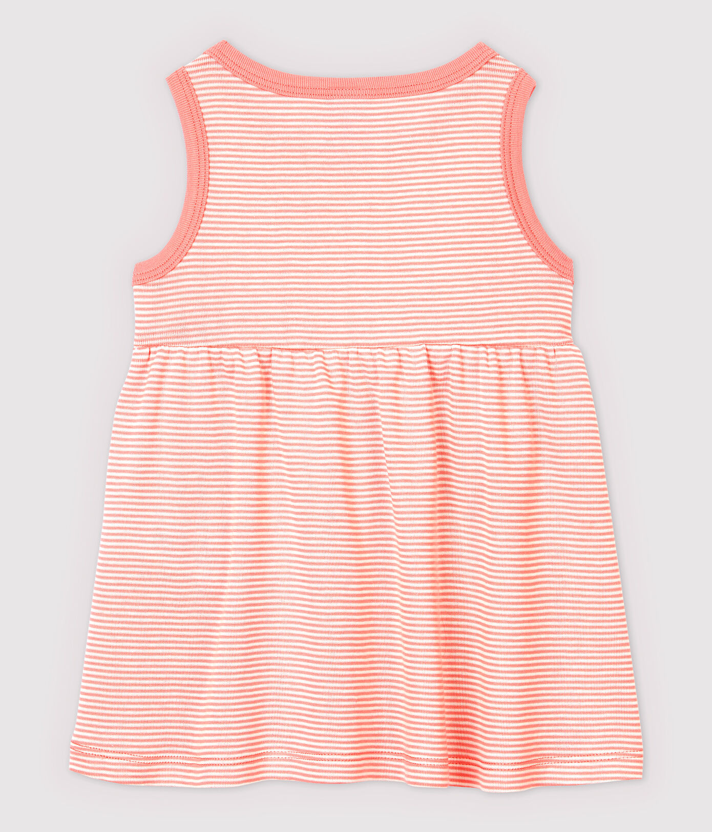 Robe rayée sans manches en cte bébé fille