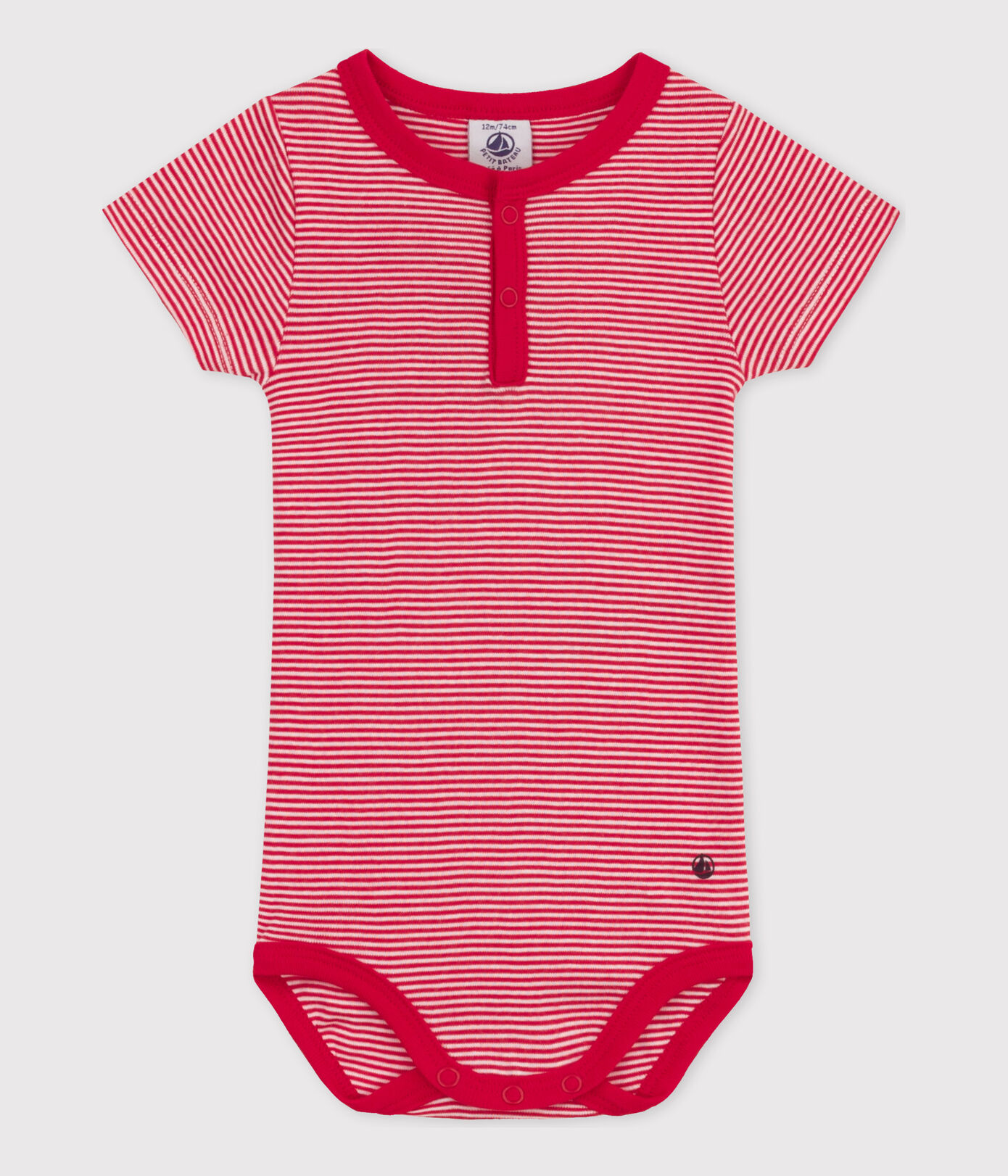 Body manches courtes bébé rayé milleraies en coton