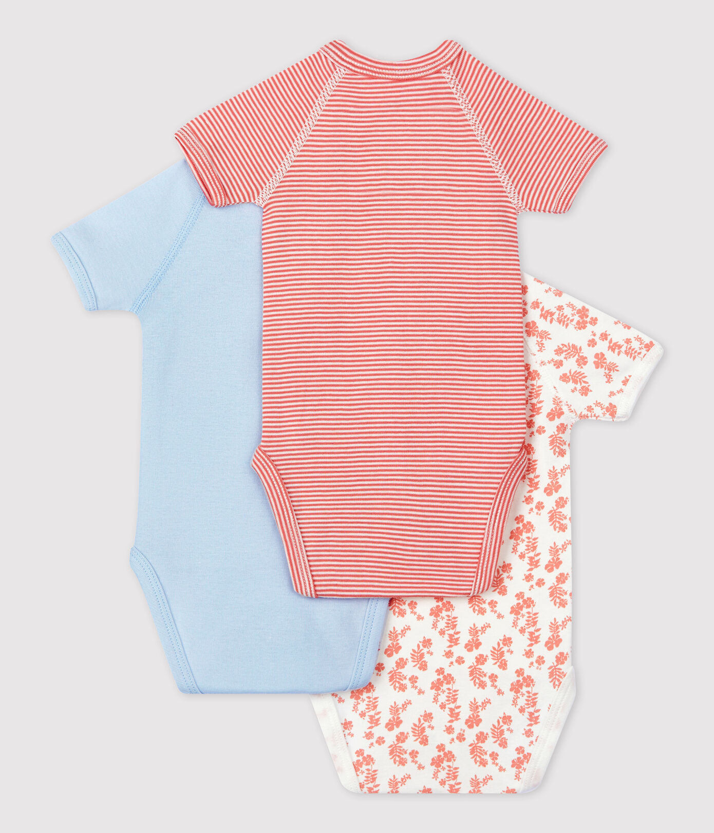 Lot de 3 bodies bébé en coton biologique