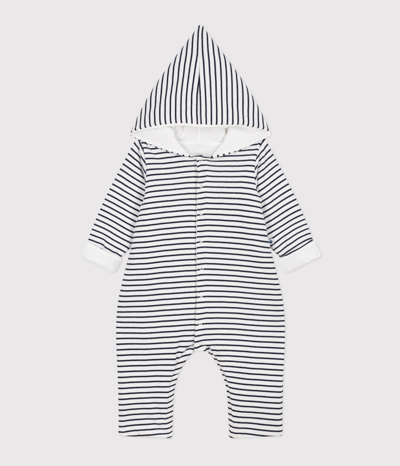 Combinaison longue ouatinée à capuche en coton bébé