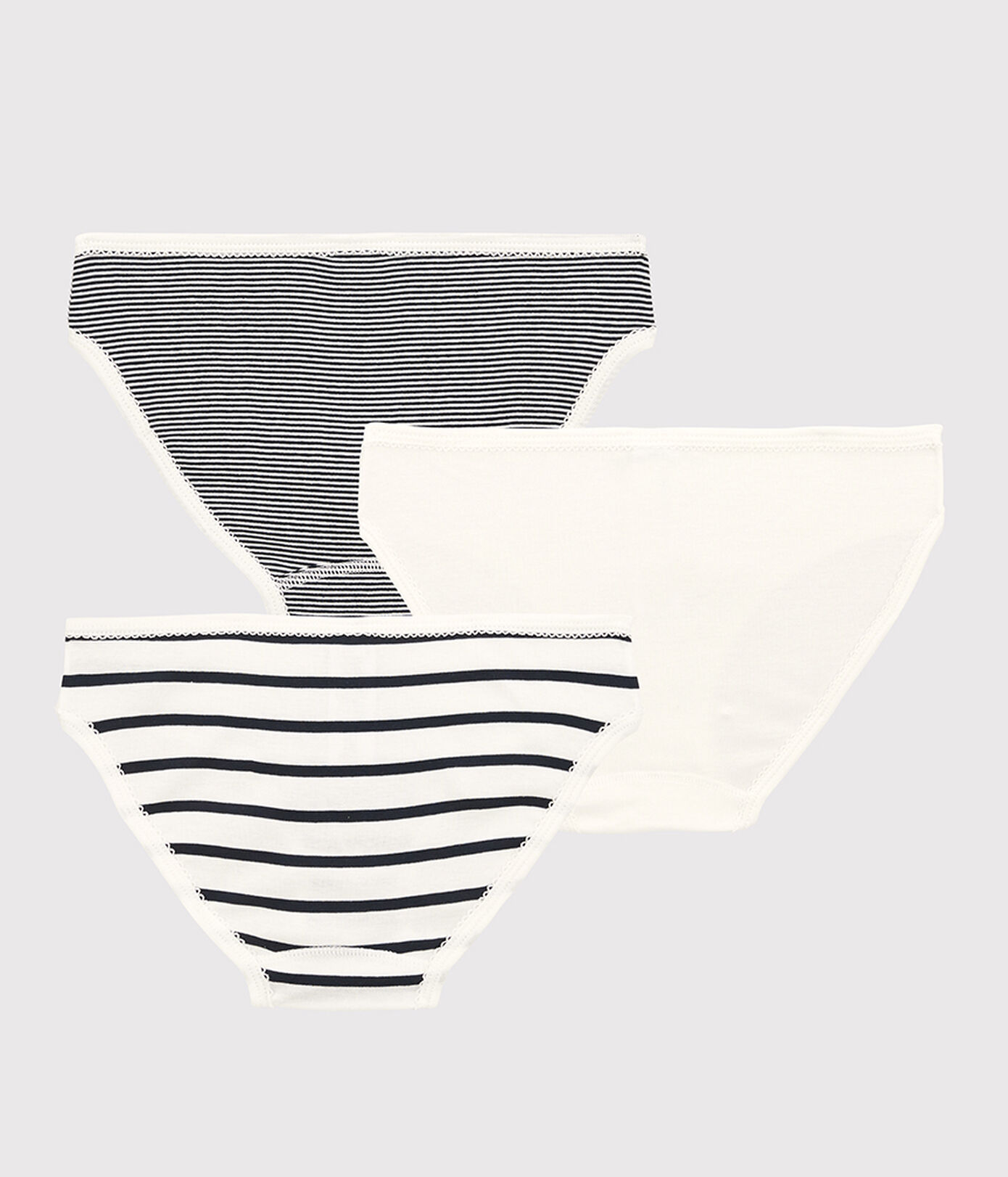 Lot de 3 culottes rayées fille