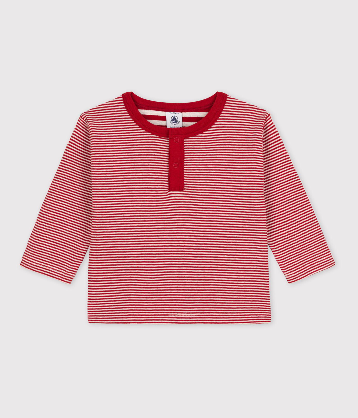 Tee-shirt manches longues bébé milleraies en tubique