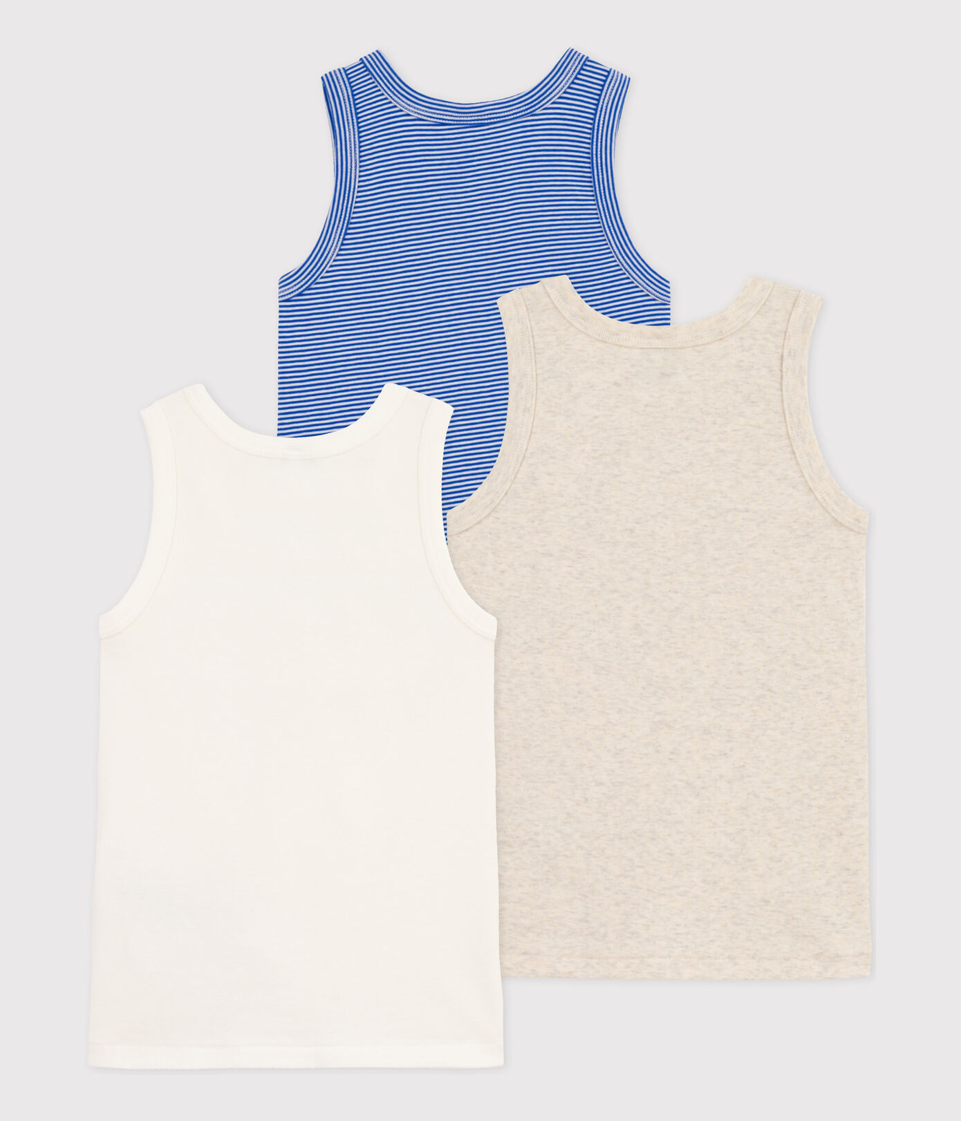 Lot de 3 débardeurs Petit Bateau en coton petit garon