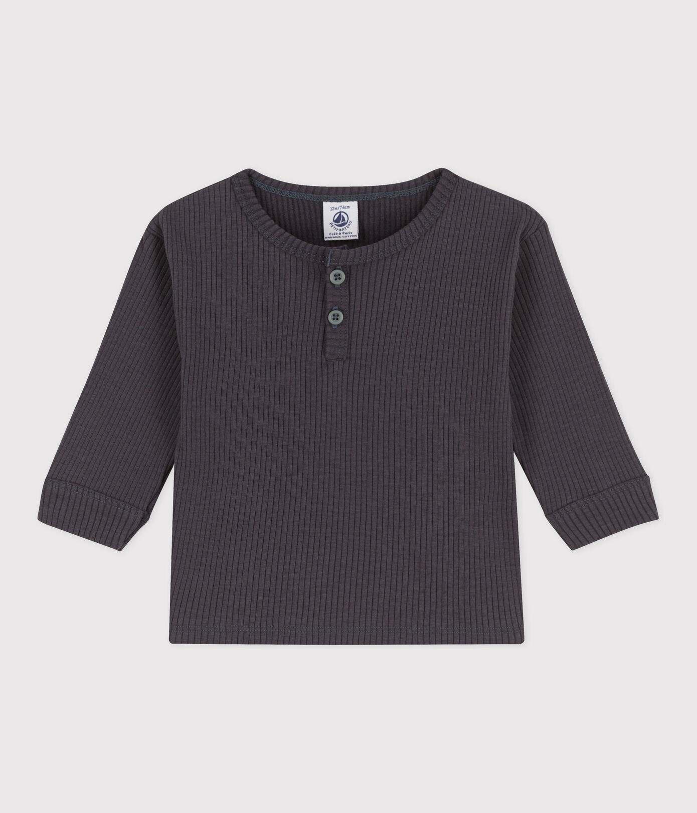 Tee-shirt manches longues bébé en maille ctelée