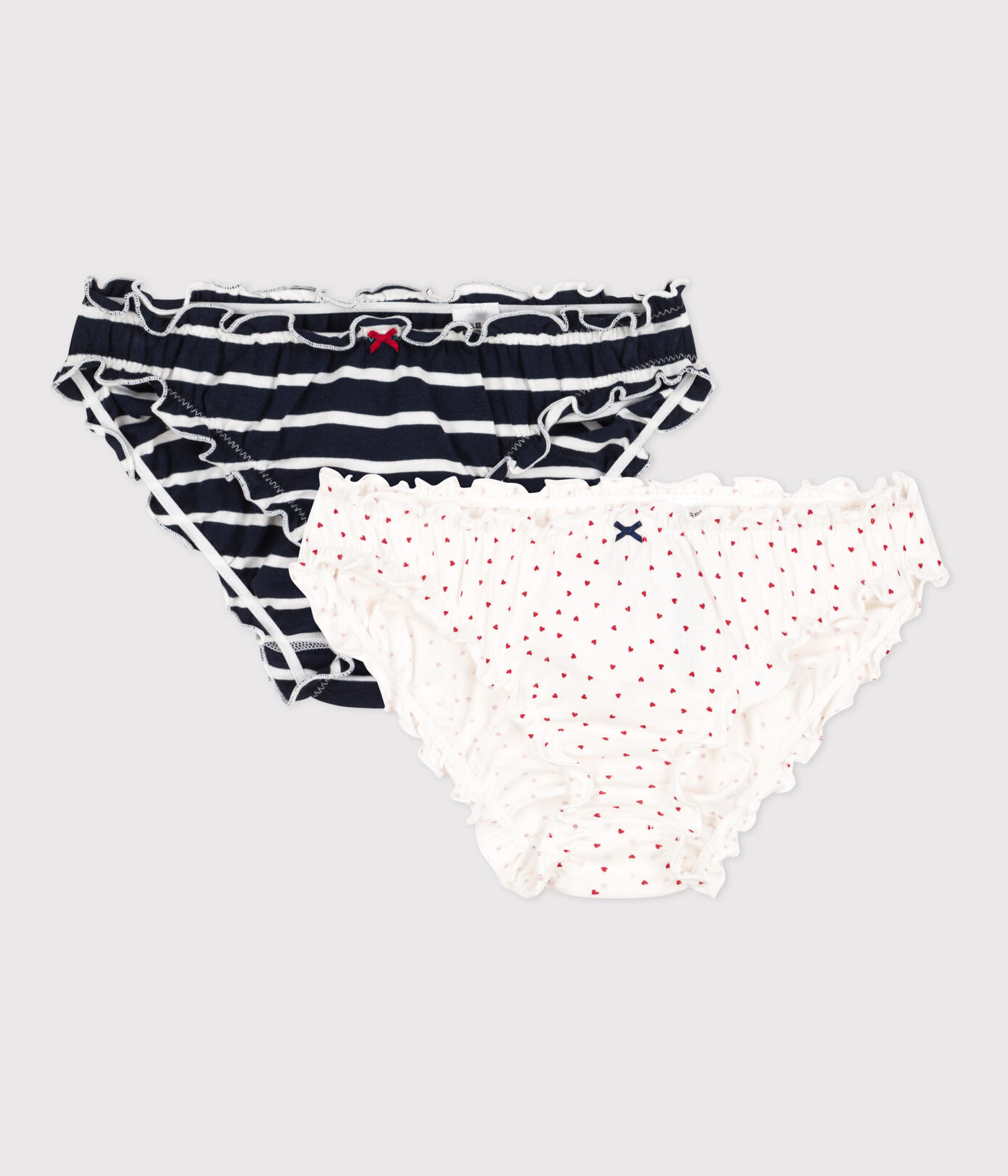 Lot de 2 culottes cur et rayure en coton femme