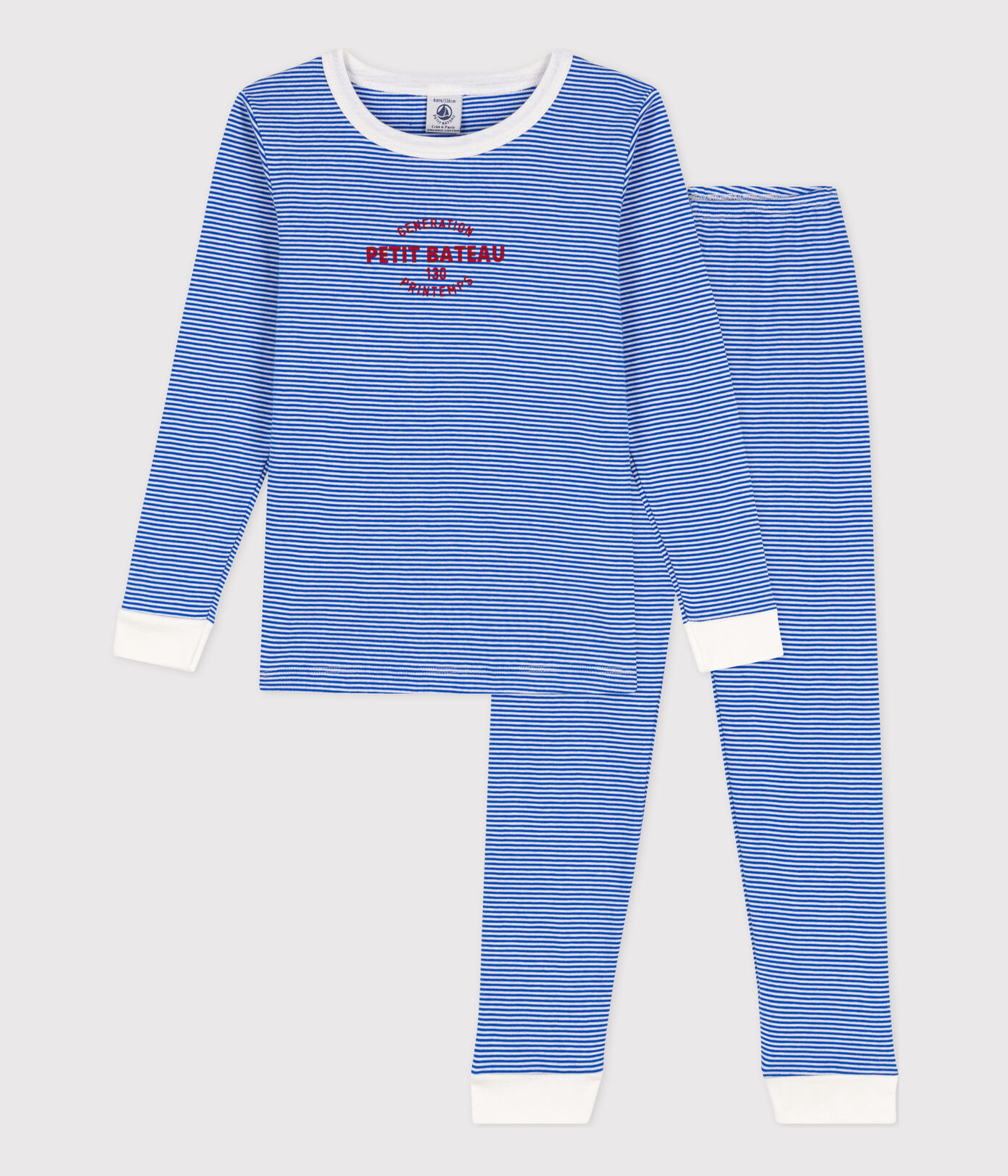 Pyjama ajusté à rayures en coton petite fille/petit garon