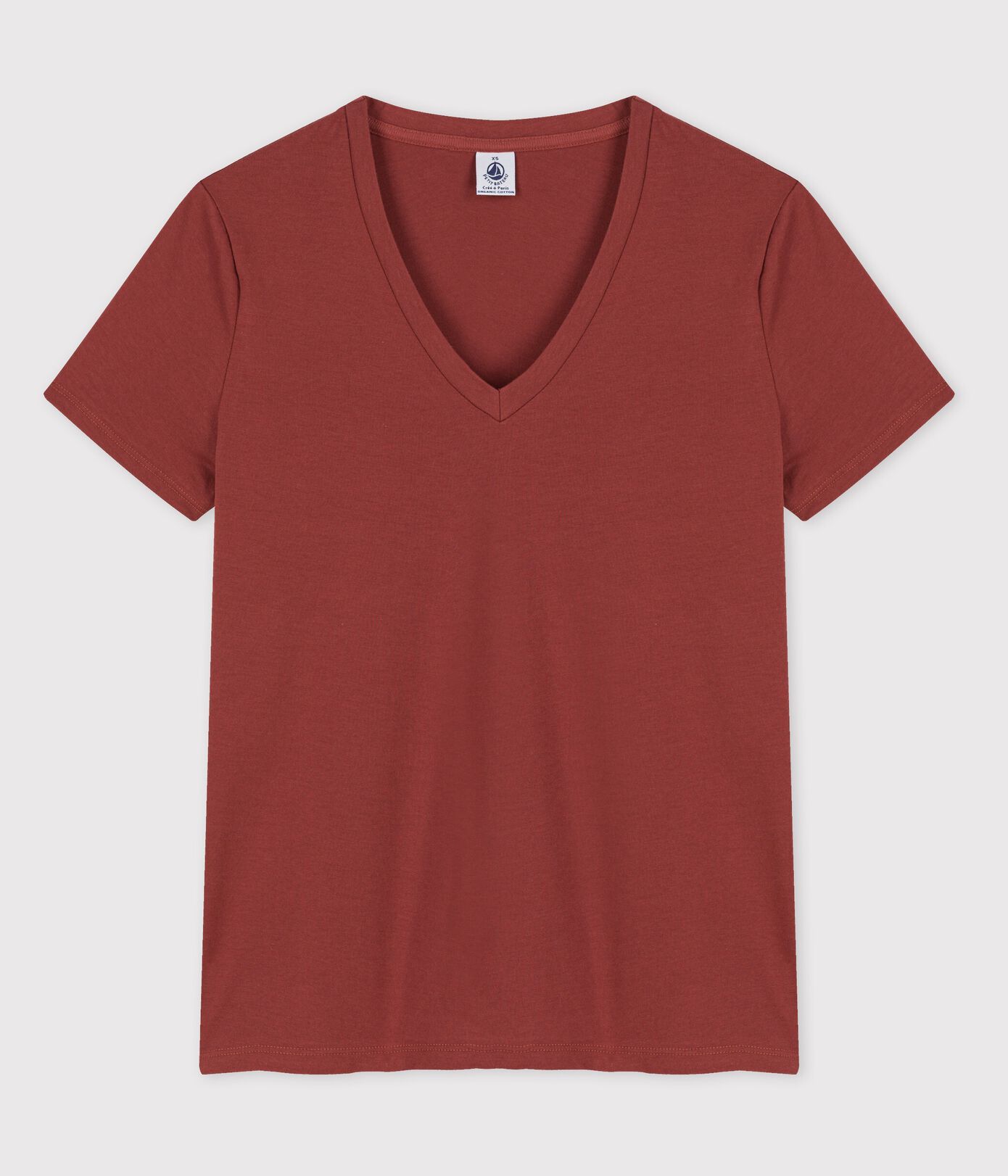 Tee-shirt LE DROIT col V en coton bio Femme
