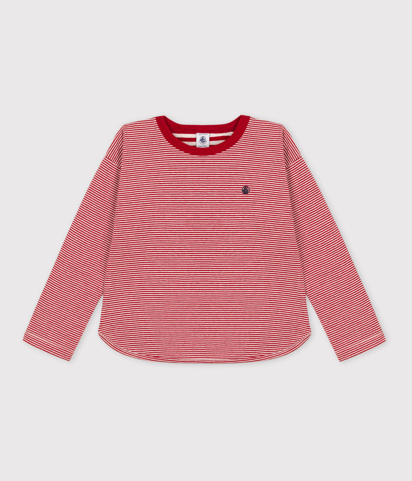 Tee-shirt manches longues en tubique enfant fille / garon