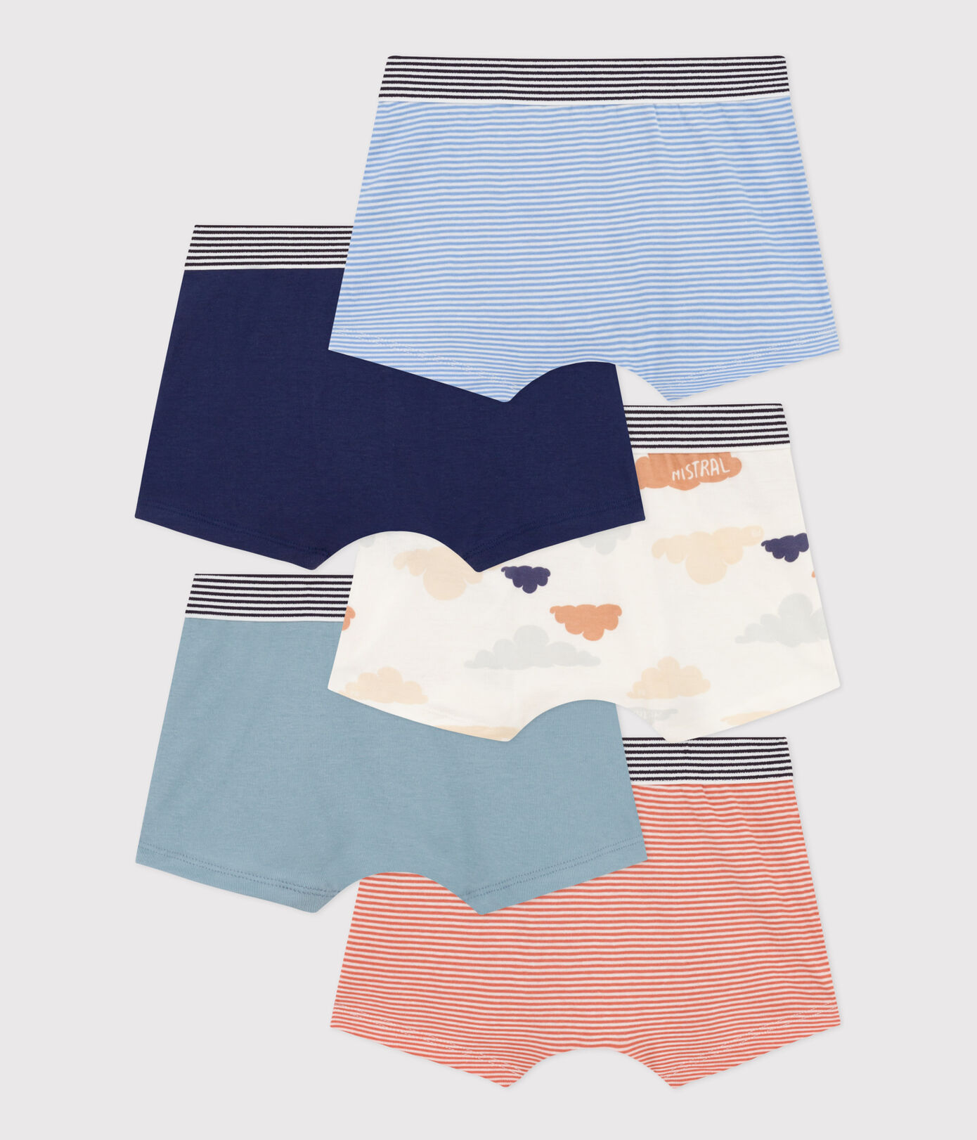 Lot de 5 boxers nuages en coton petit garon