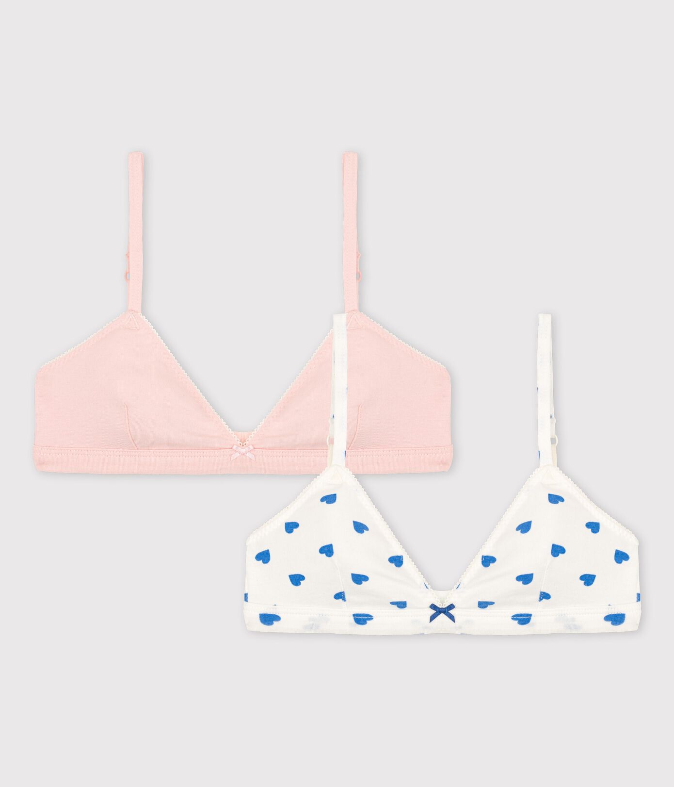 Lot de 2 soutiens-gorge curs fille en coton et élasthanne