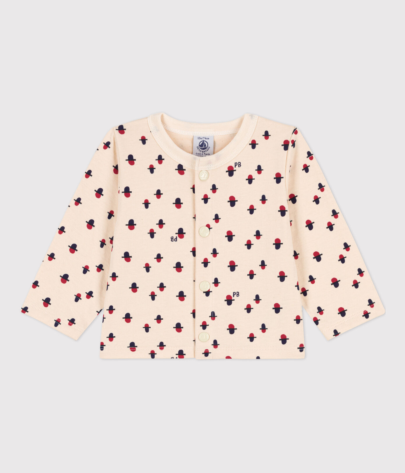 Cardigan bébé imprimé en tubique