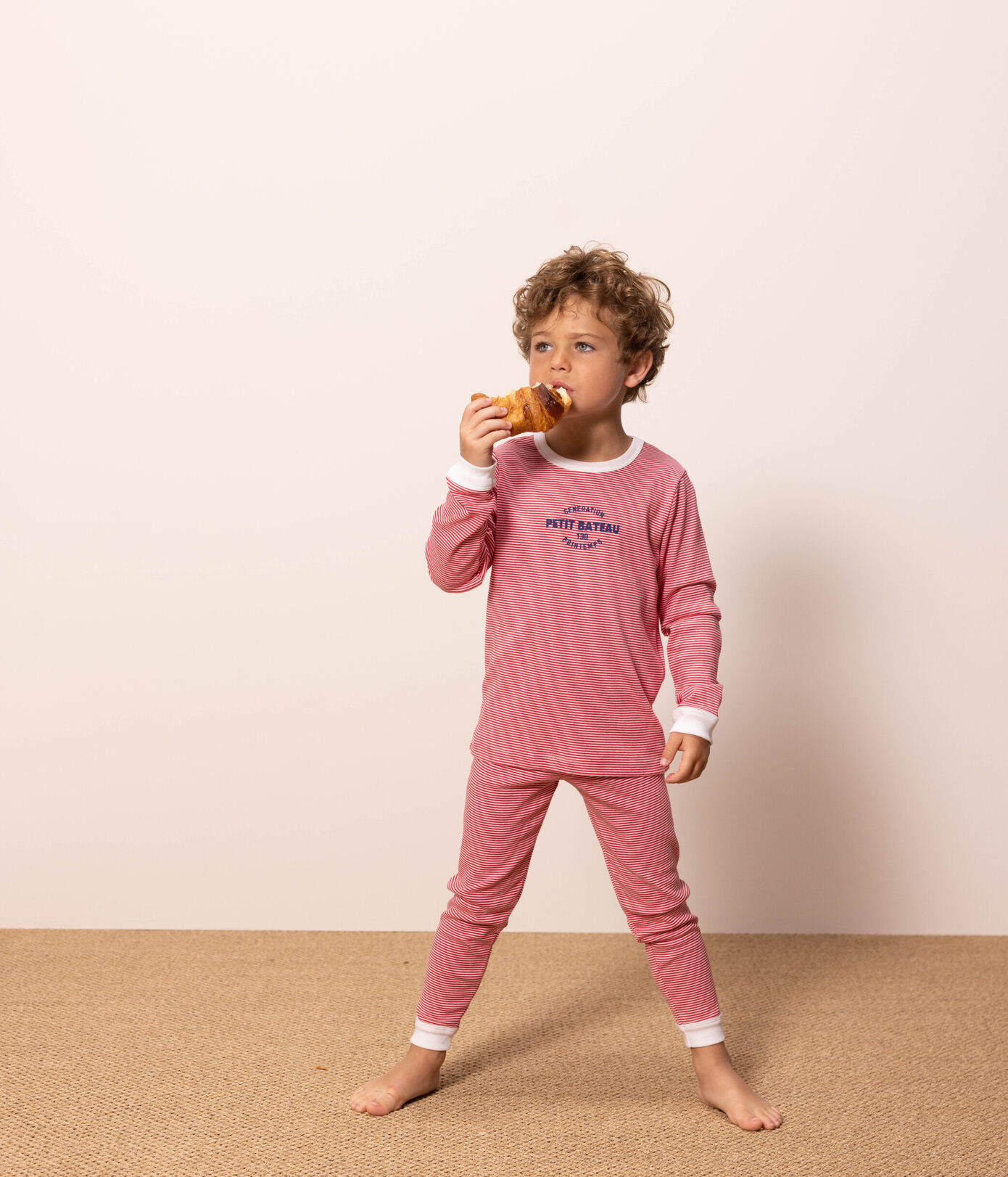 Pyjama milleraies en coton petite fille/petit garon