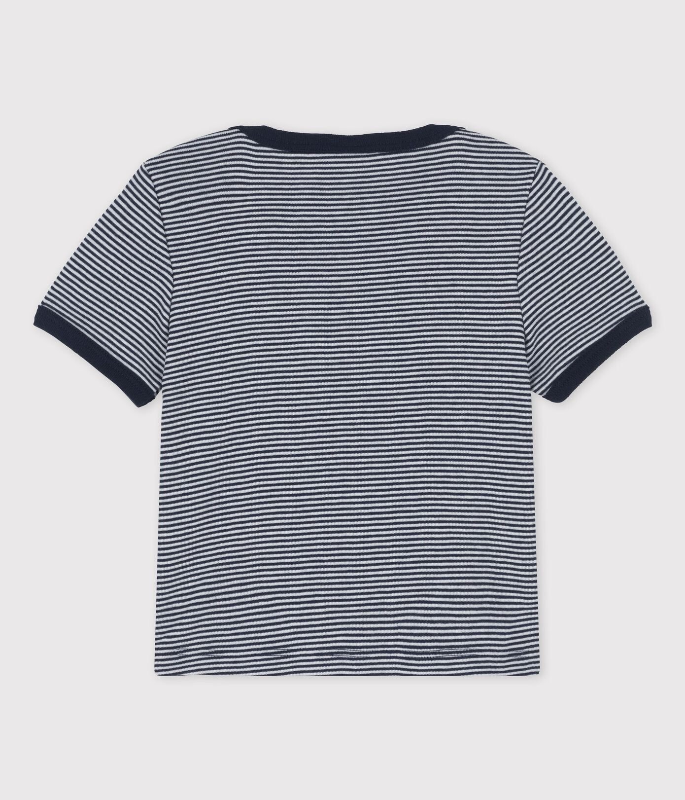 Tee-shirt manches courtes rayé milleraies en coton bio bébé