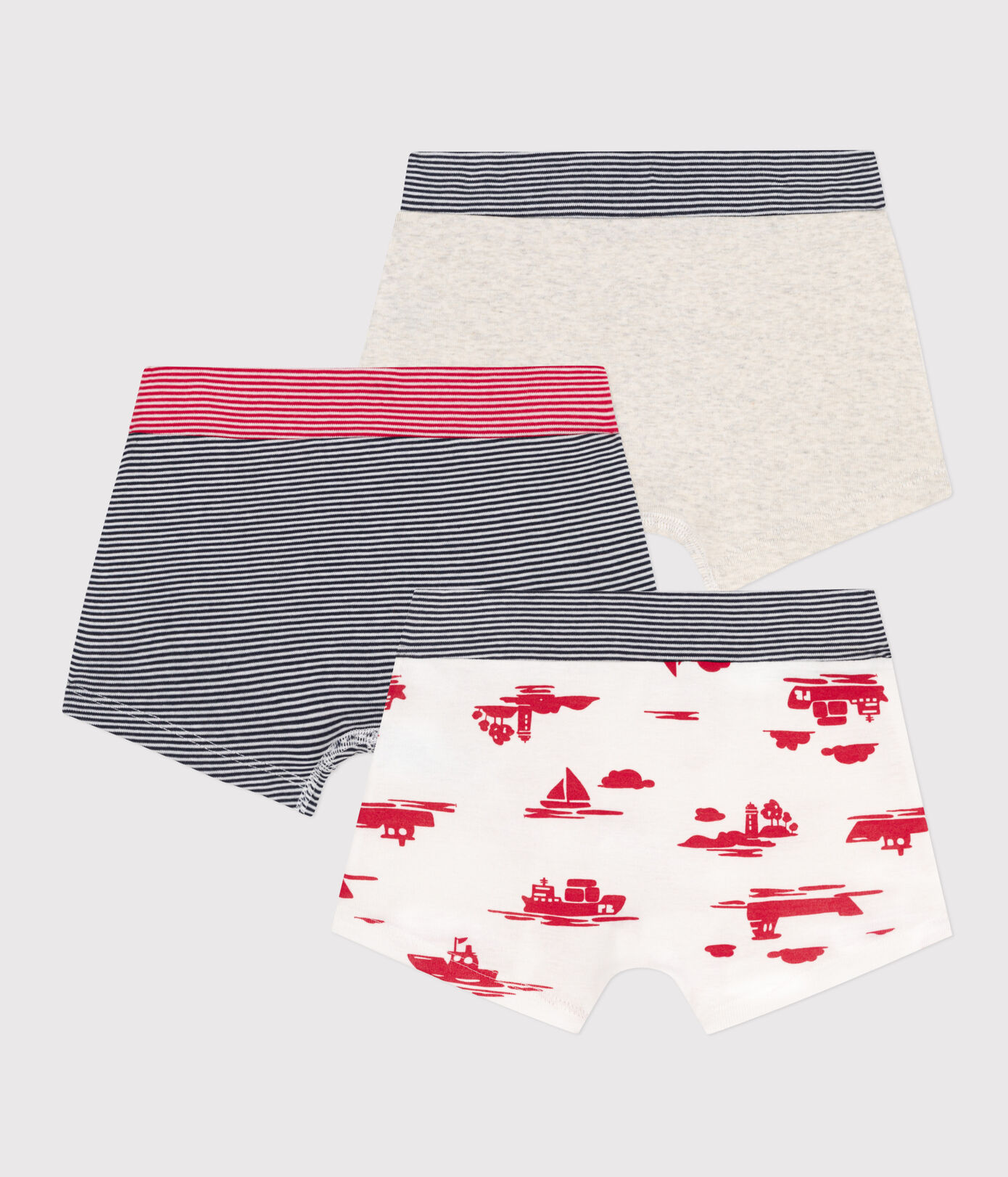 Lot de 3 boxers Le Havre en coton petit garon